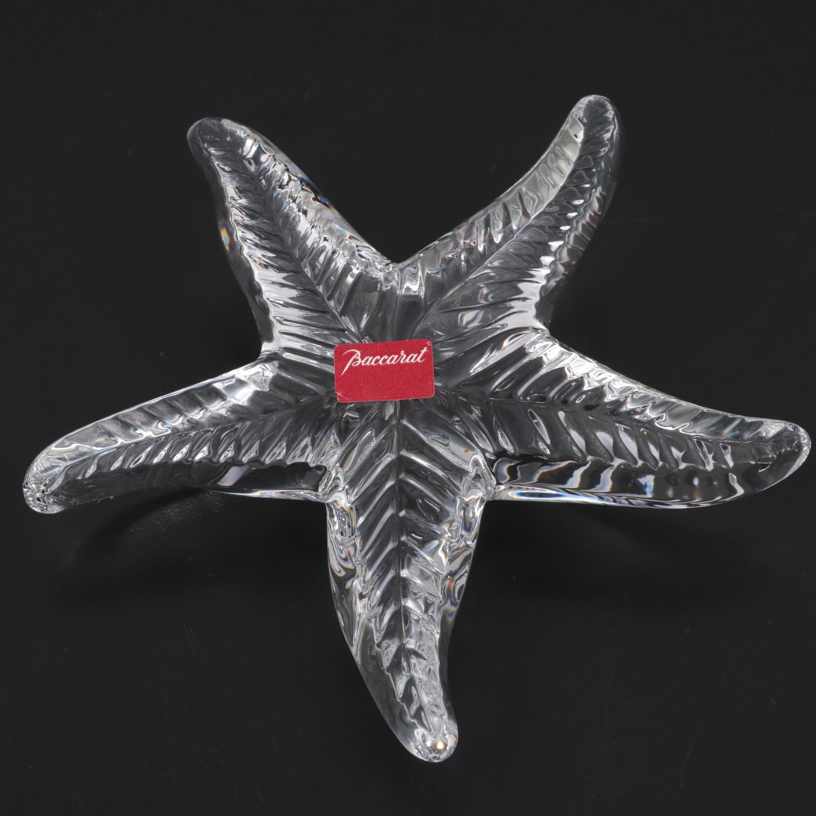 Baccarat Crystal Zodiac Dragon and Star Fish Figurines