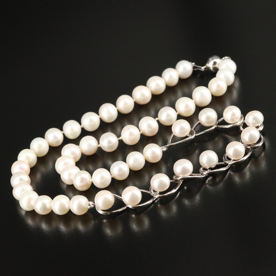 Sterling Pearl Necklace