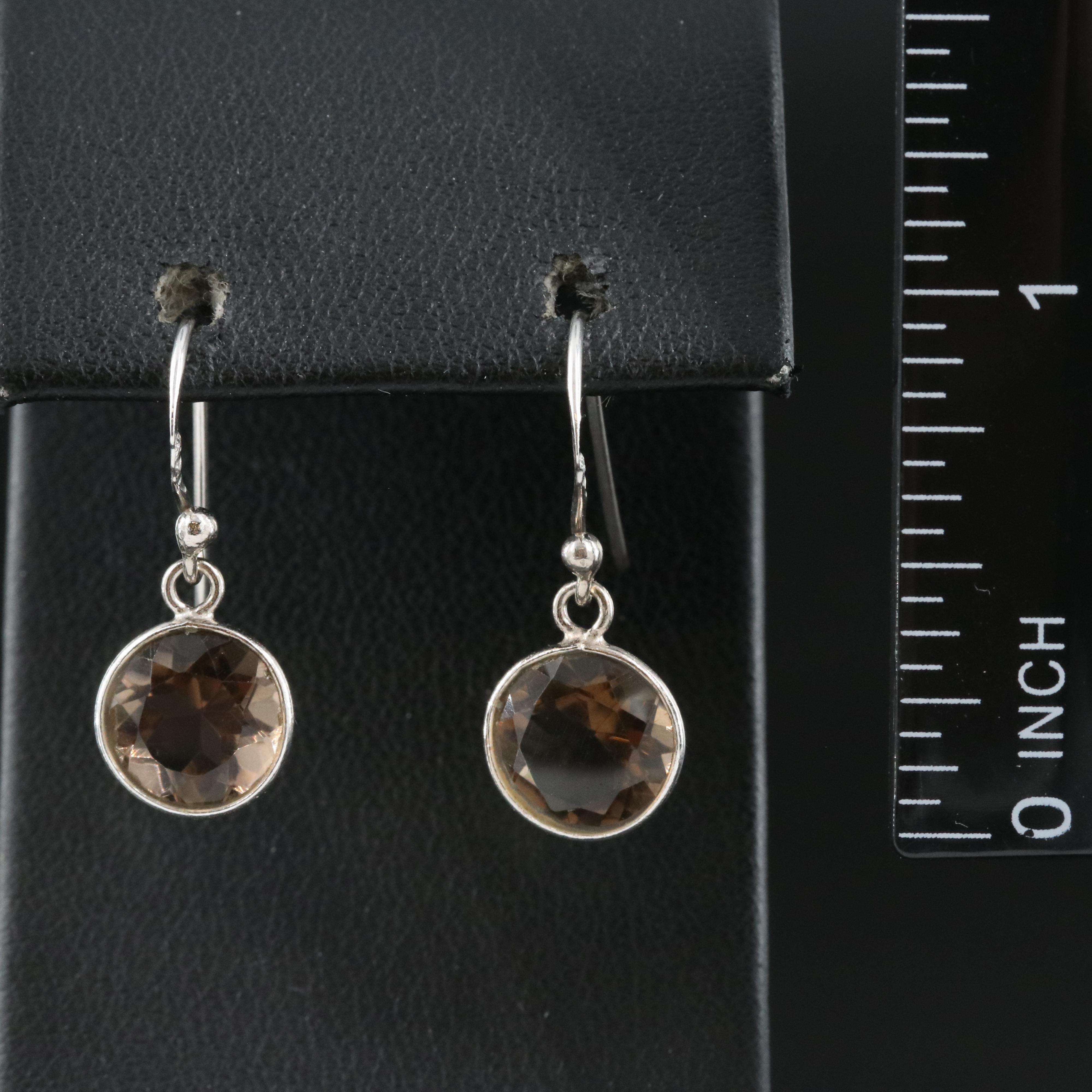 Sterling Smoky Quartz Earrings
