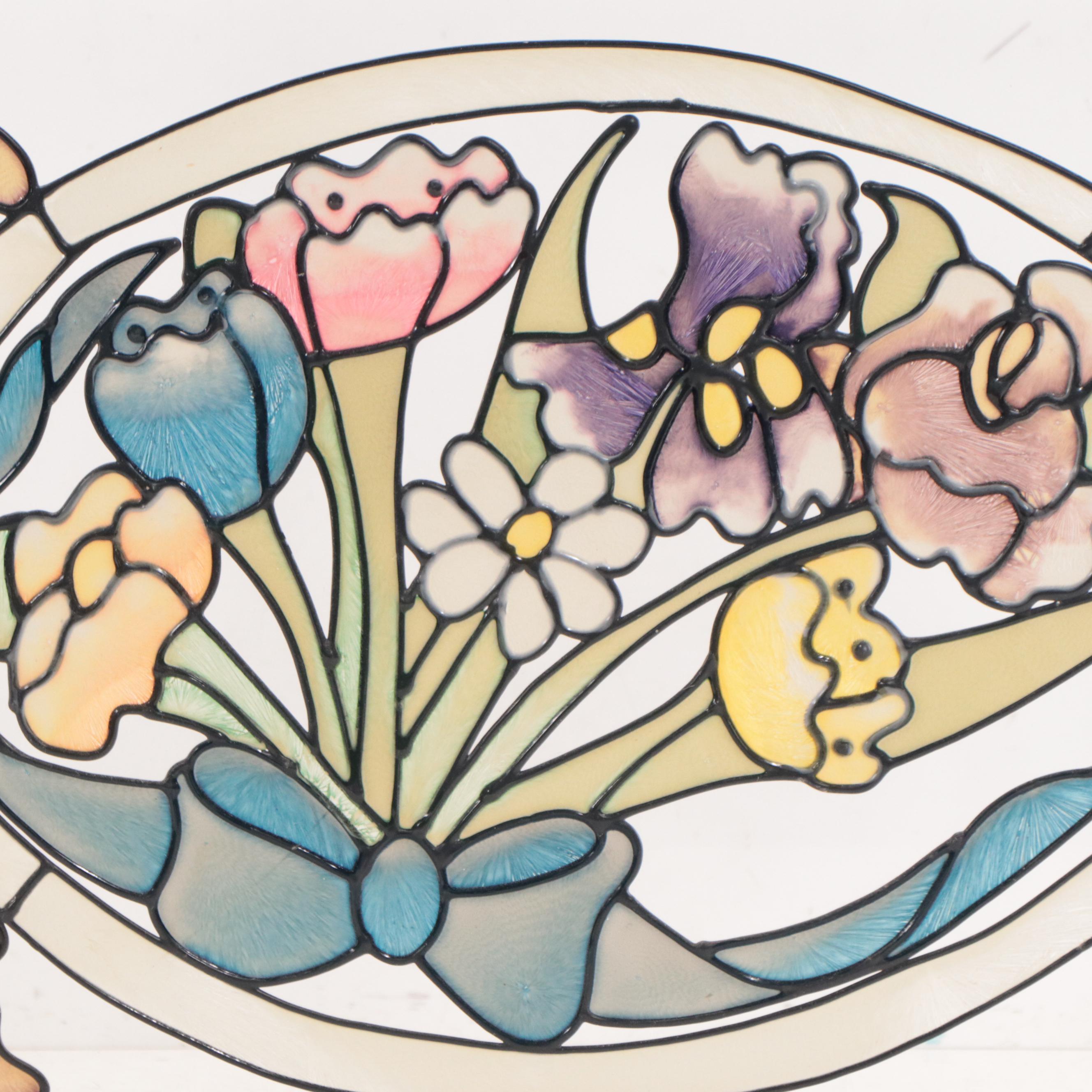 Floral Bouquet Stained Glass Hanging Pane