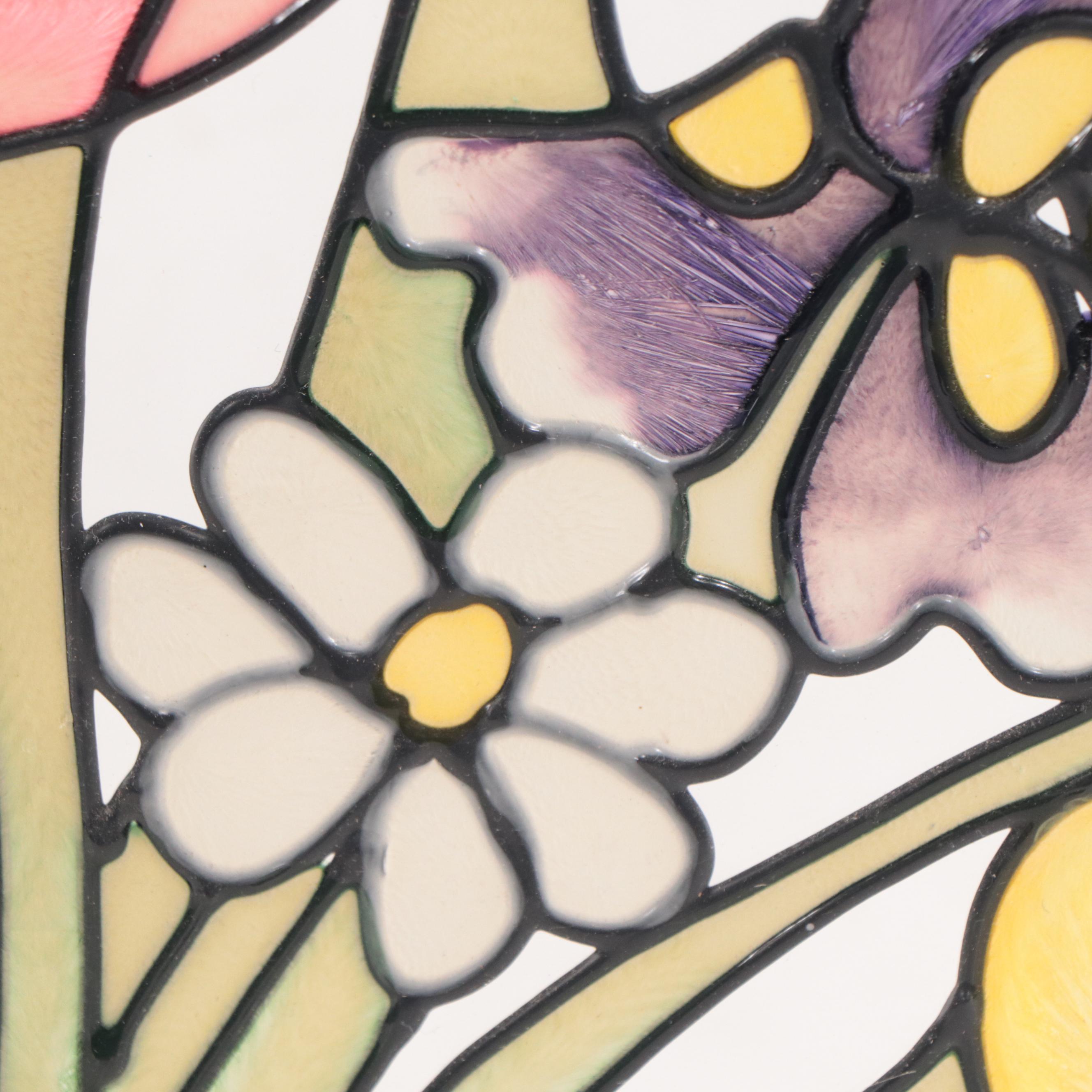 Floral Bouquet Stained Glass Hanging Pane