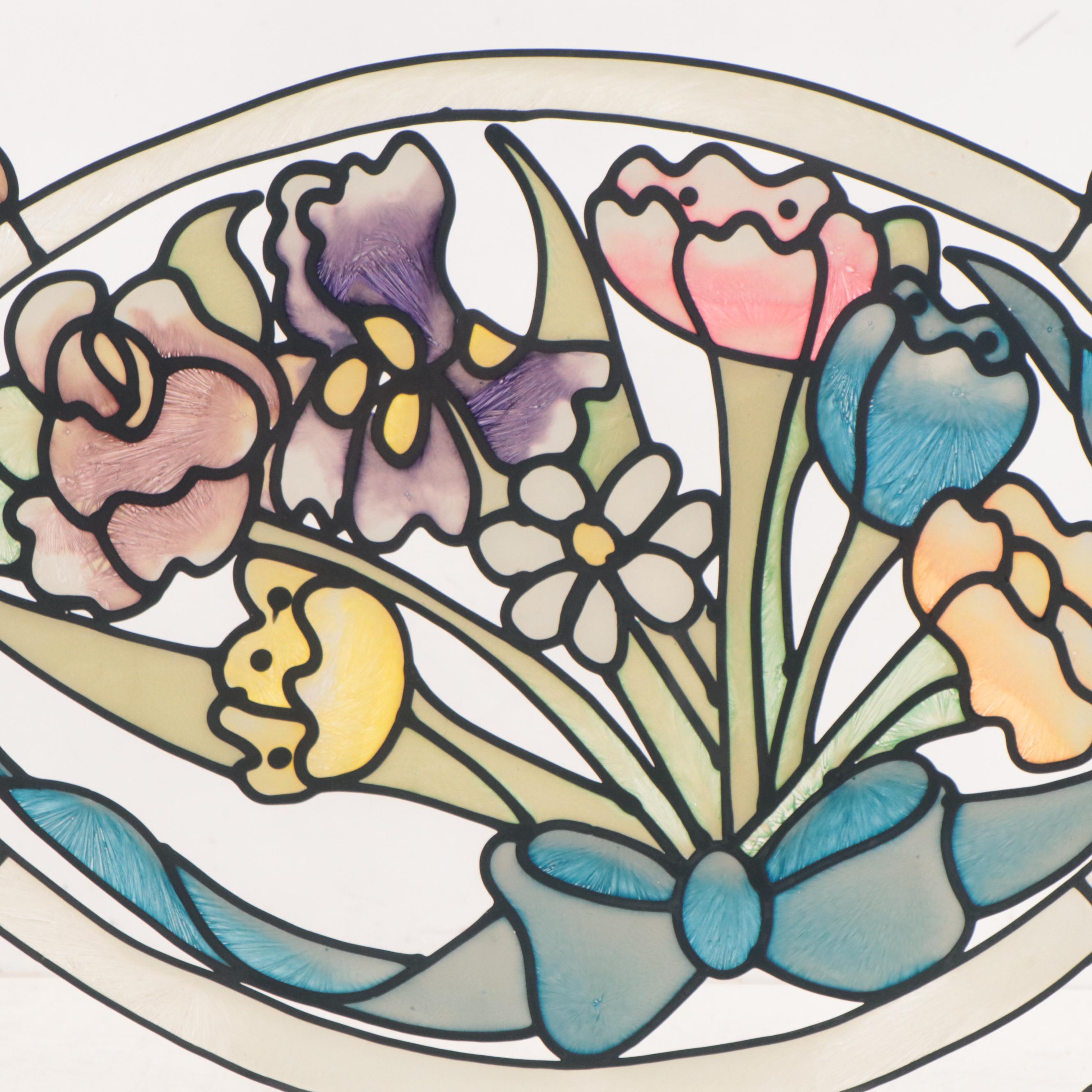 Floral Bouquet Stained Glass Hanging Pane