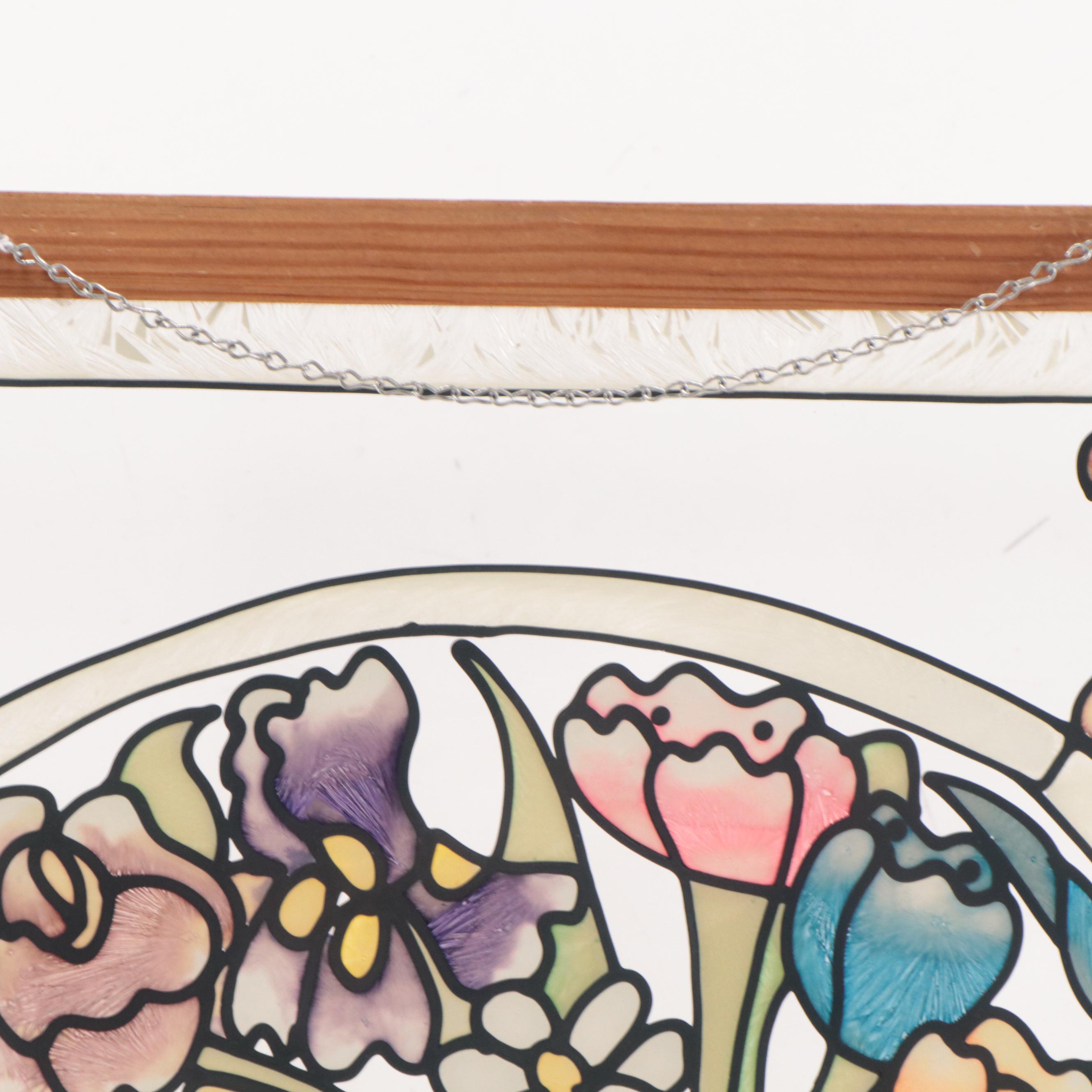 Floral Bouquet Stained Glass Hanging Pane