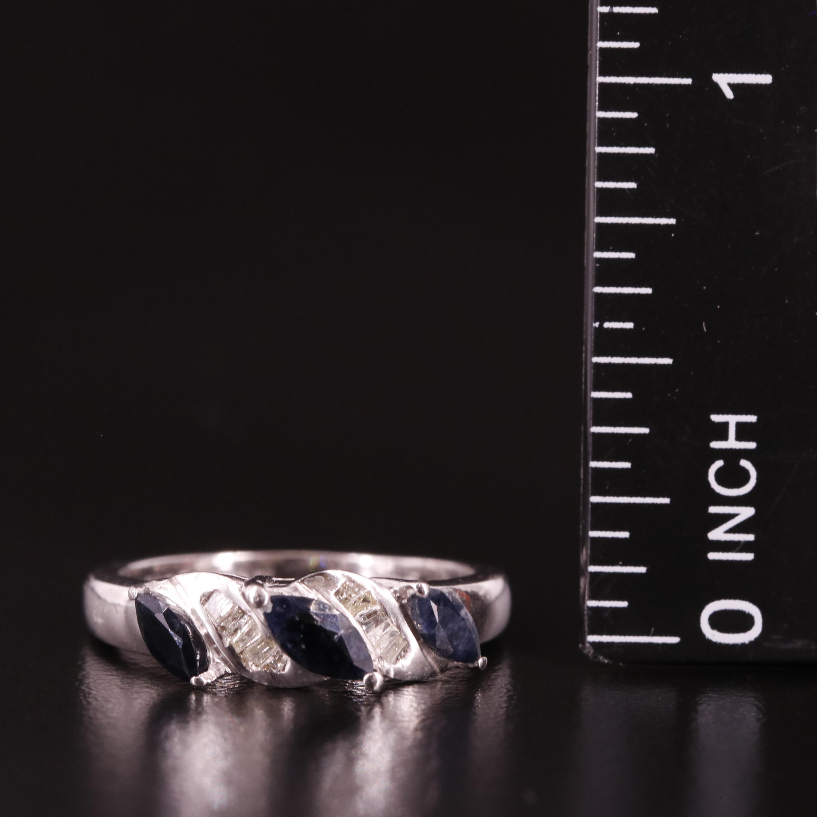 Sterling Diamond and Sapphire Band