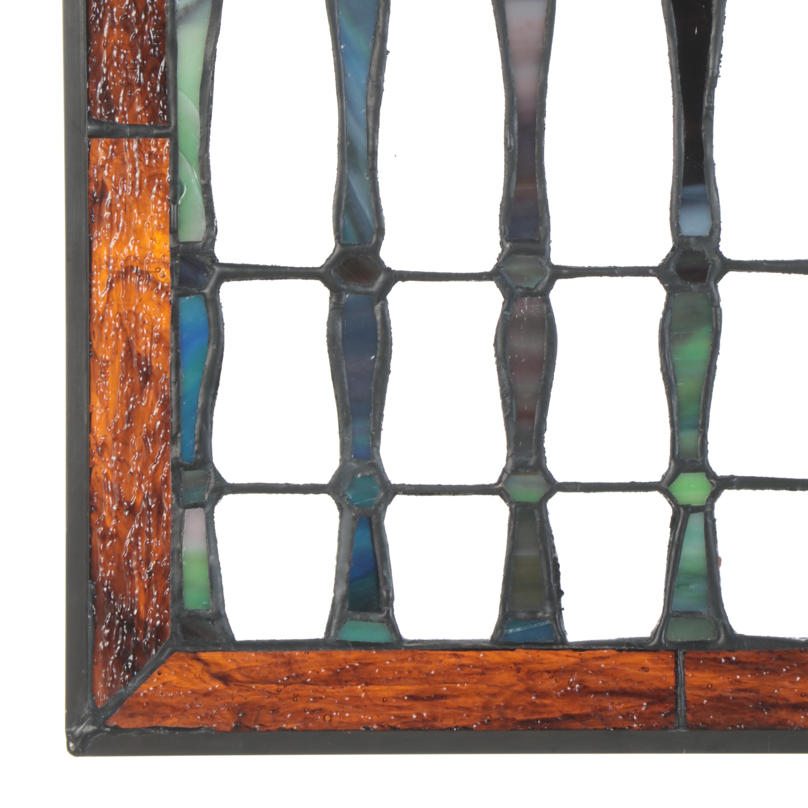 Wisteria Pattern Stained Glass Hanging Panel