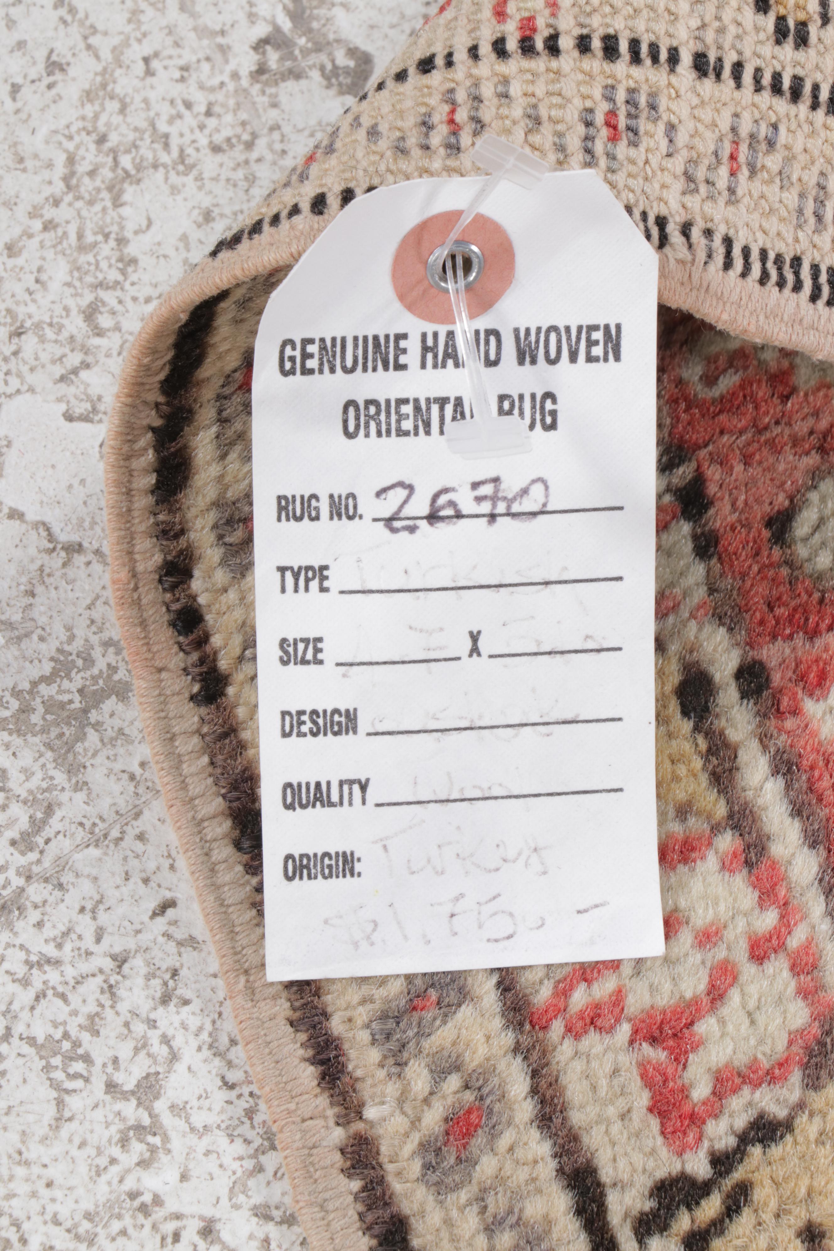 4'1 x 6' Hand-Knotted Turkish Hereke Area Rug