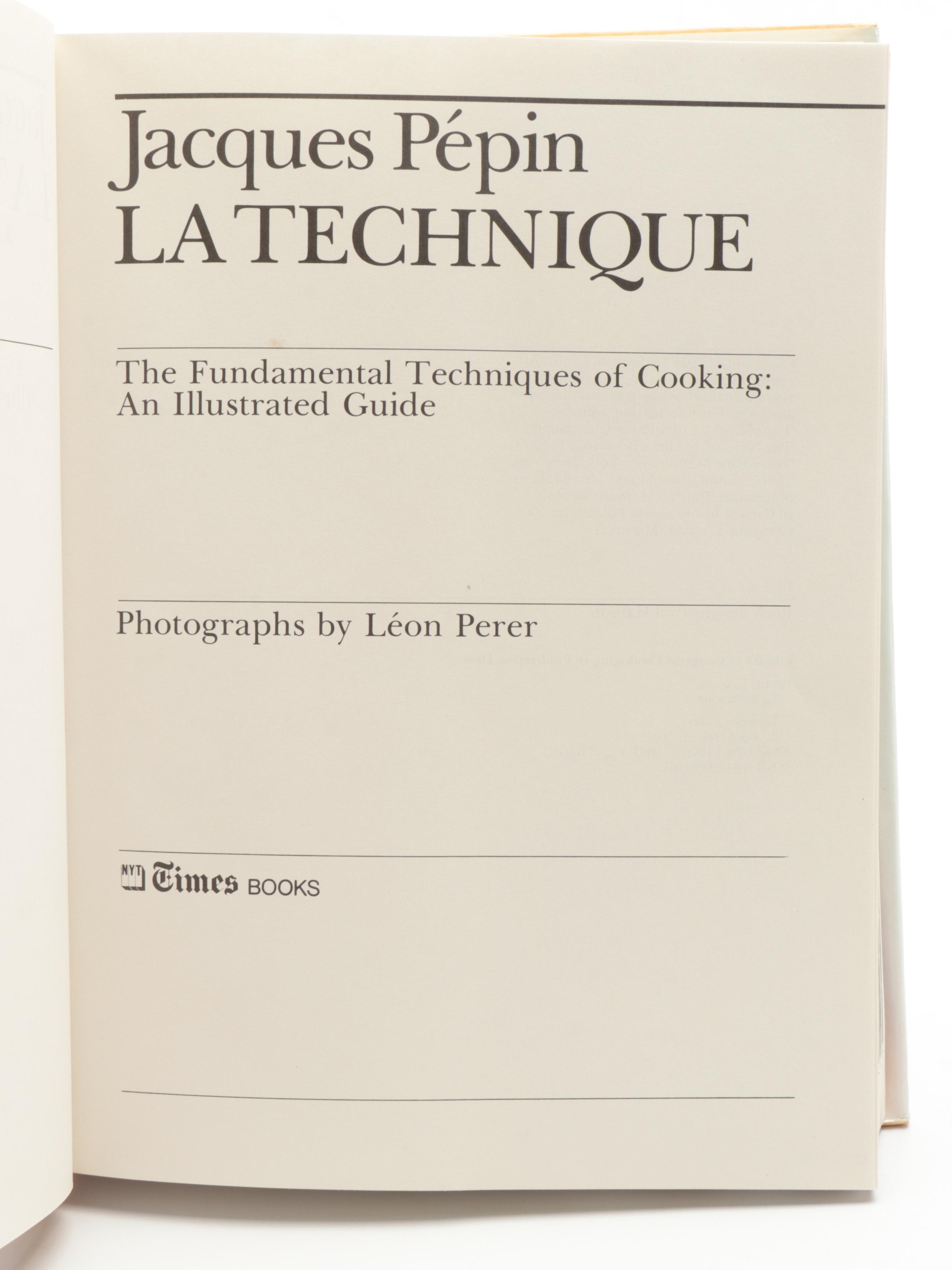 Signed "La Technique" by Jacques Pépin and Other French Cookbooks