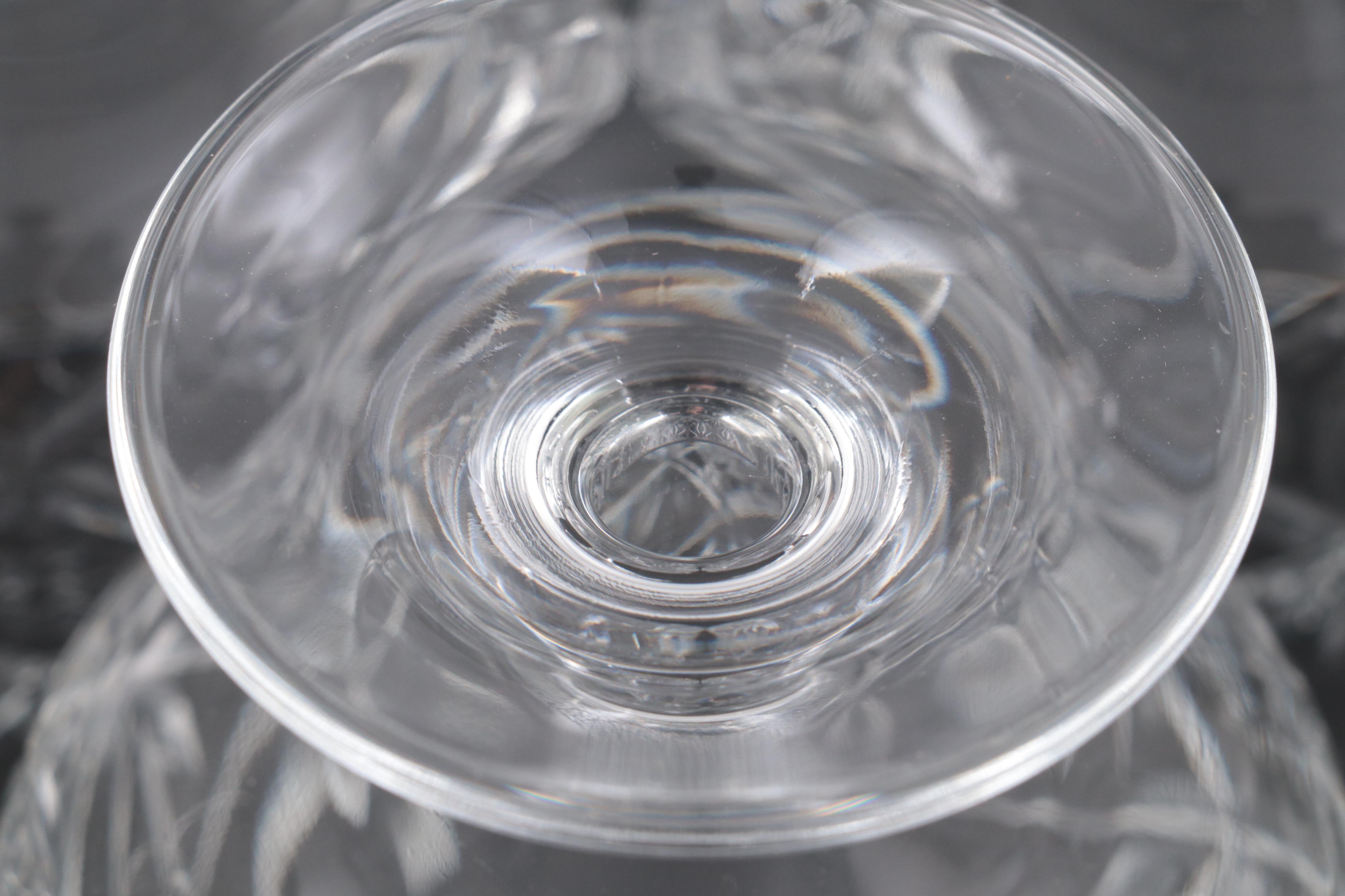 Cut Fan and Criss-Cross Pattern Glass Brandy Snifters