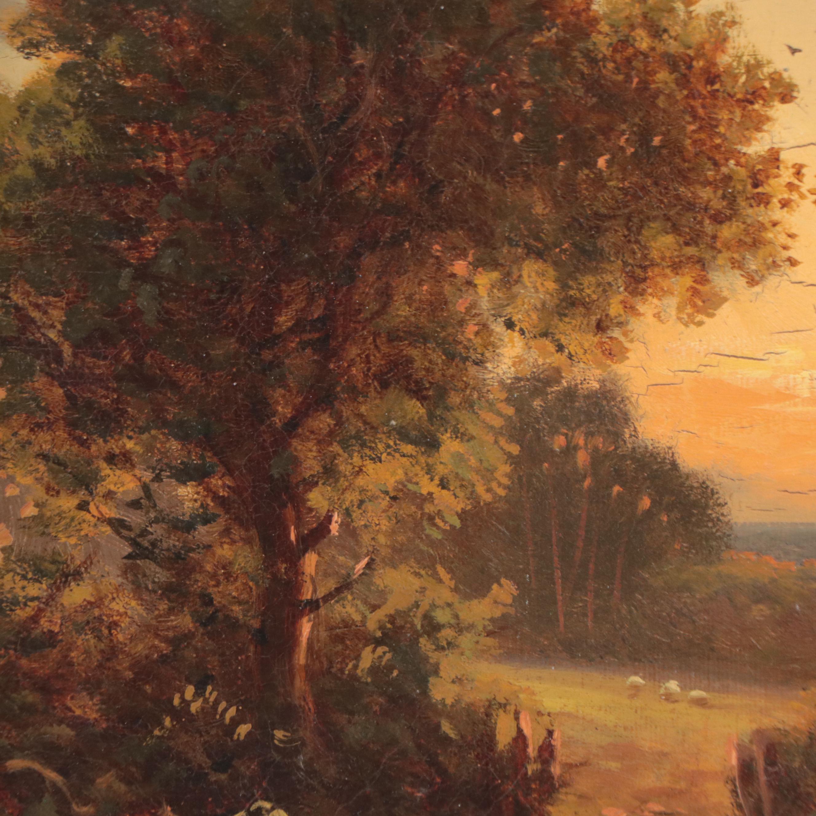 Robert Robin Fenson Oil Painting of Bucolic Landscape