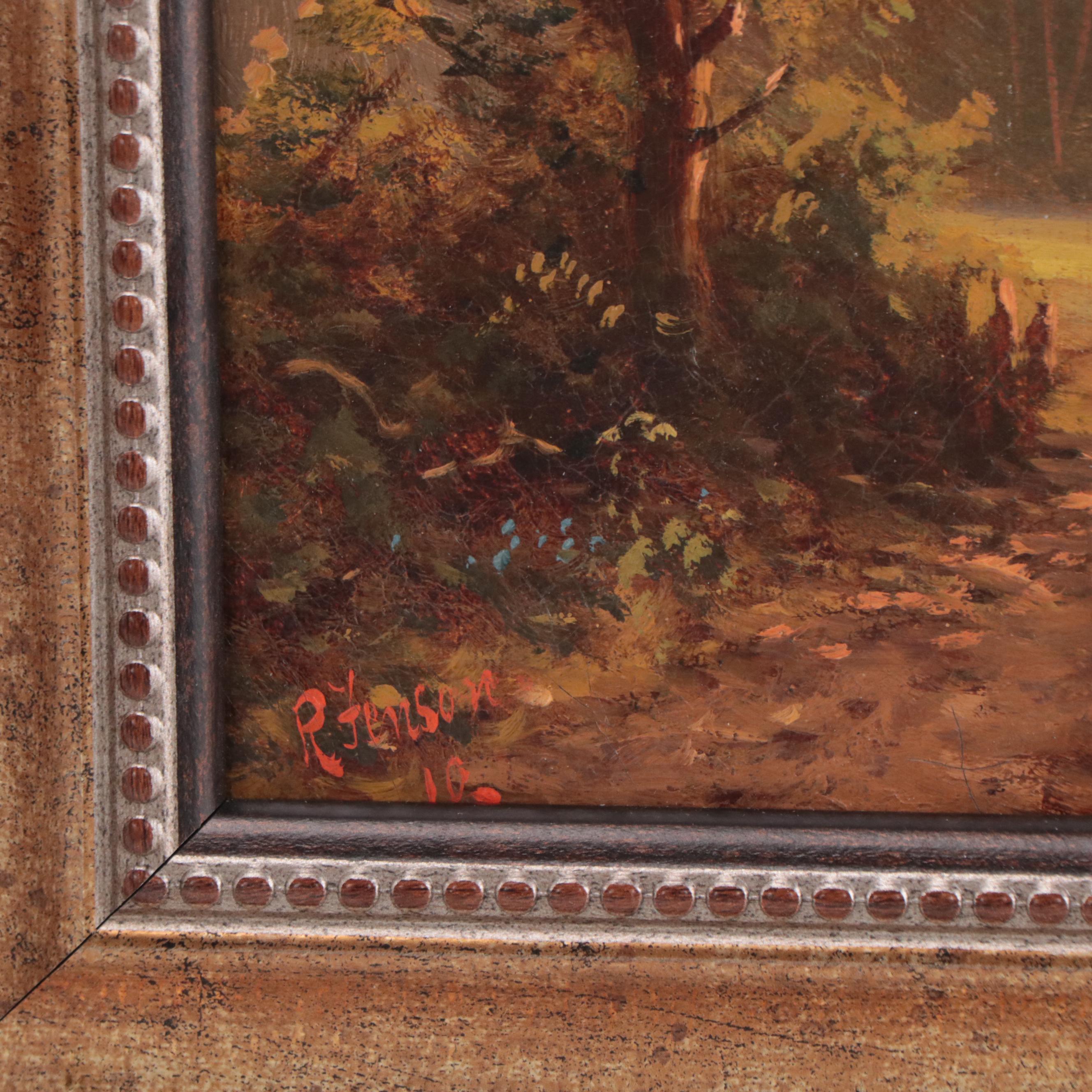 Robert Robin Fenson Oil Painting of Bucolic Landscape