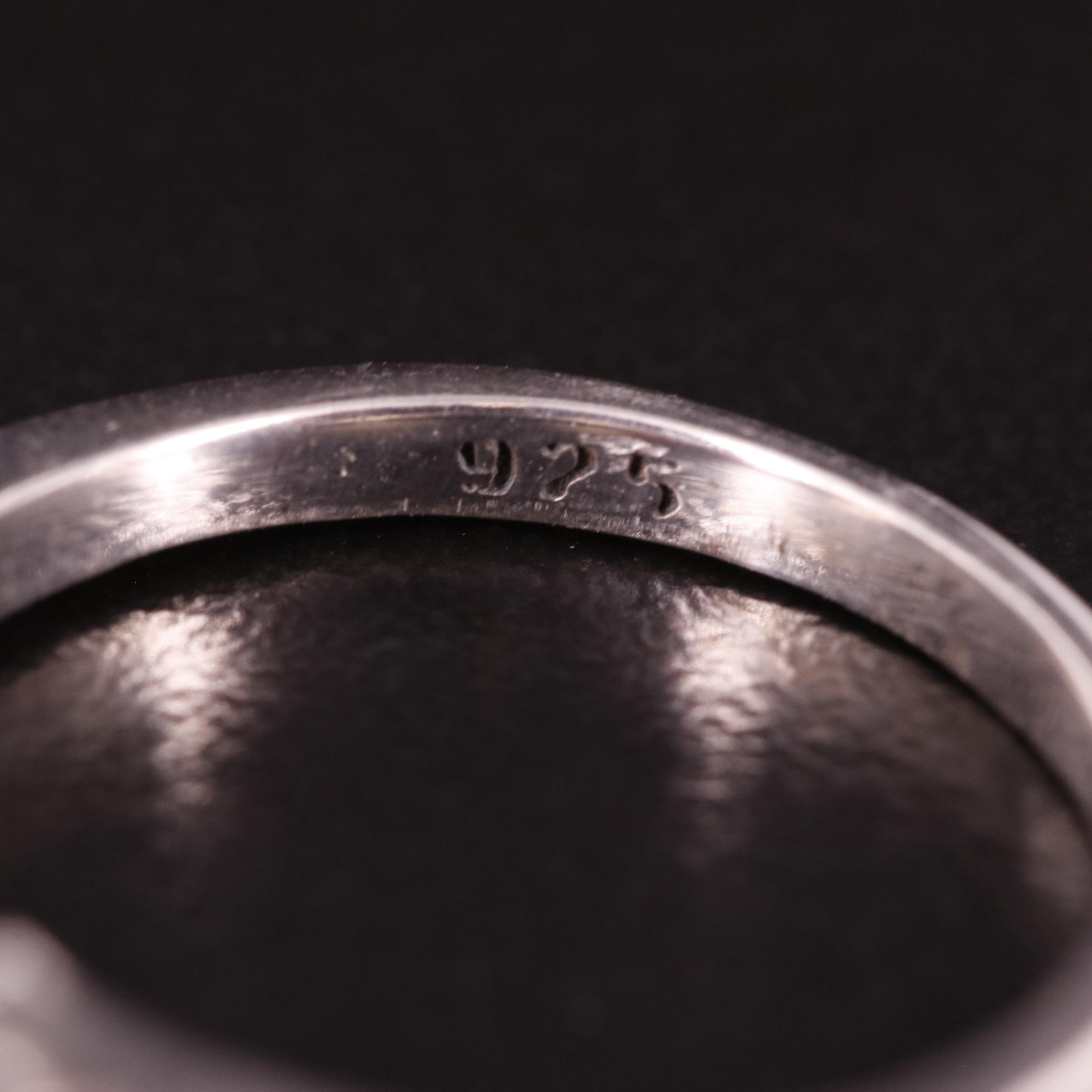 Sterling Garnet Textured Band Ring