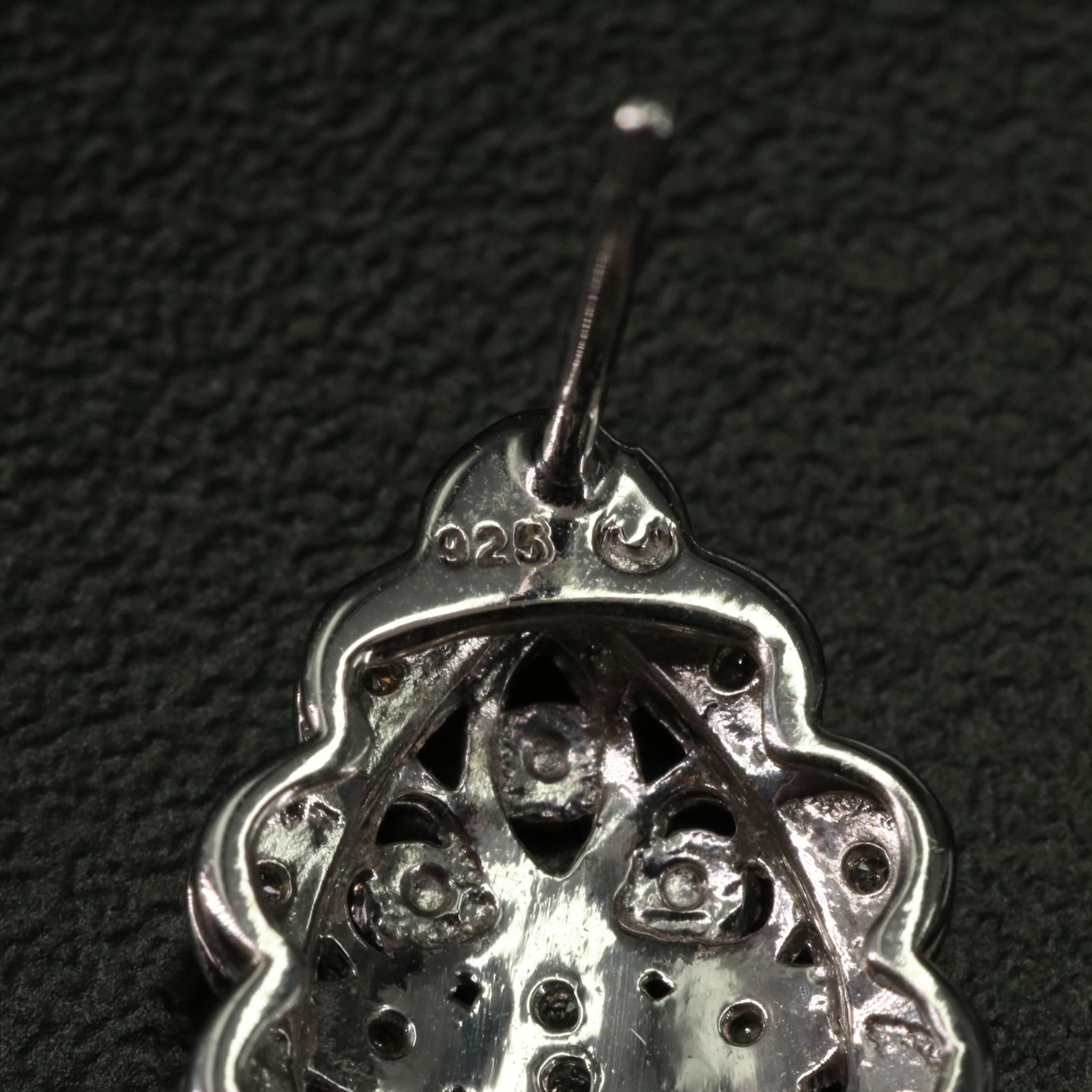 Sterling 0.10 CTW Diamond Drop Earrings