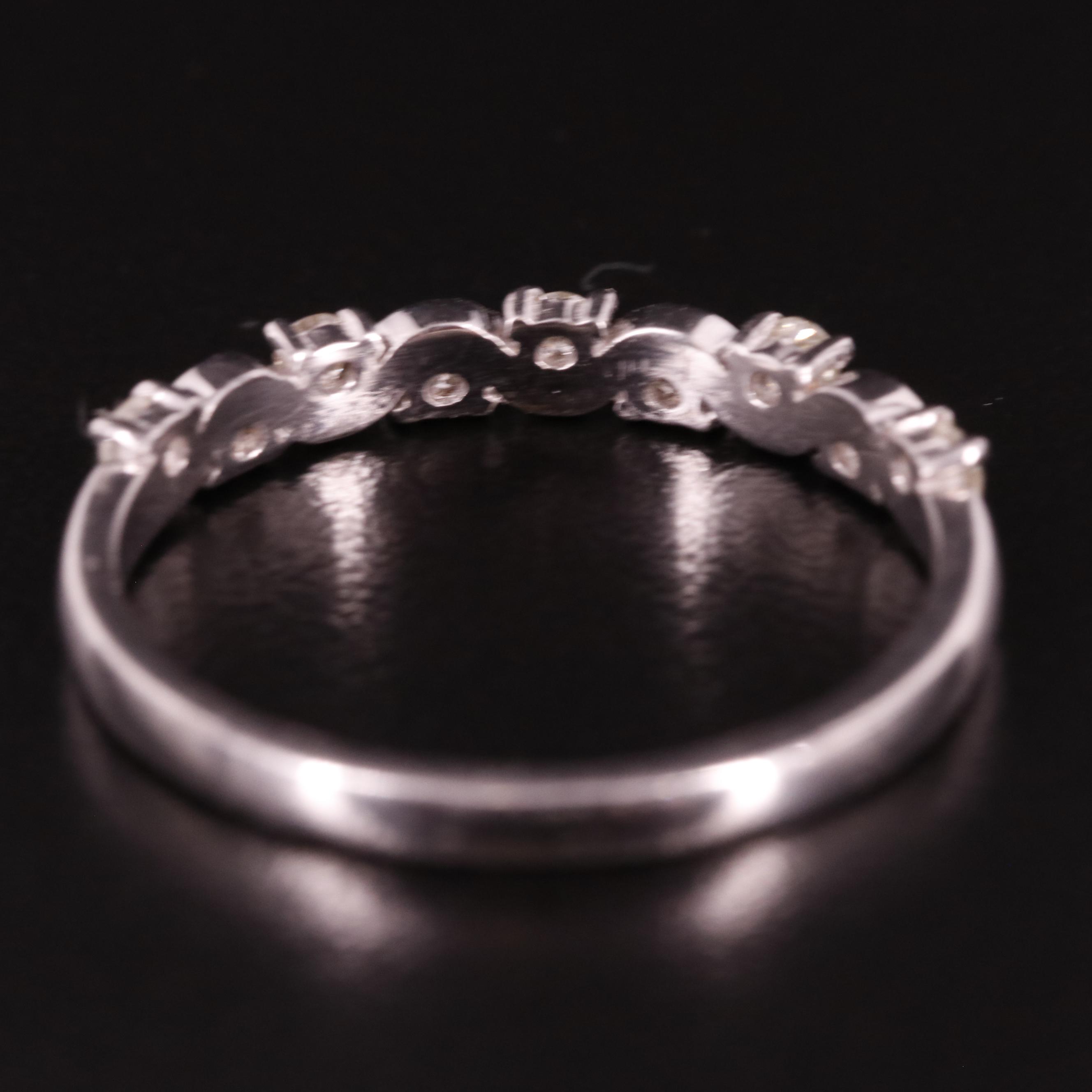 Sterling Diamond Wavy Band