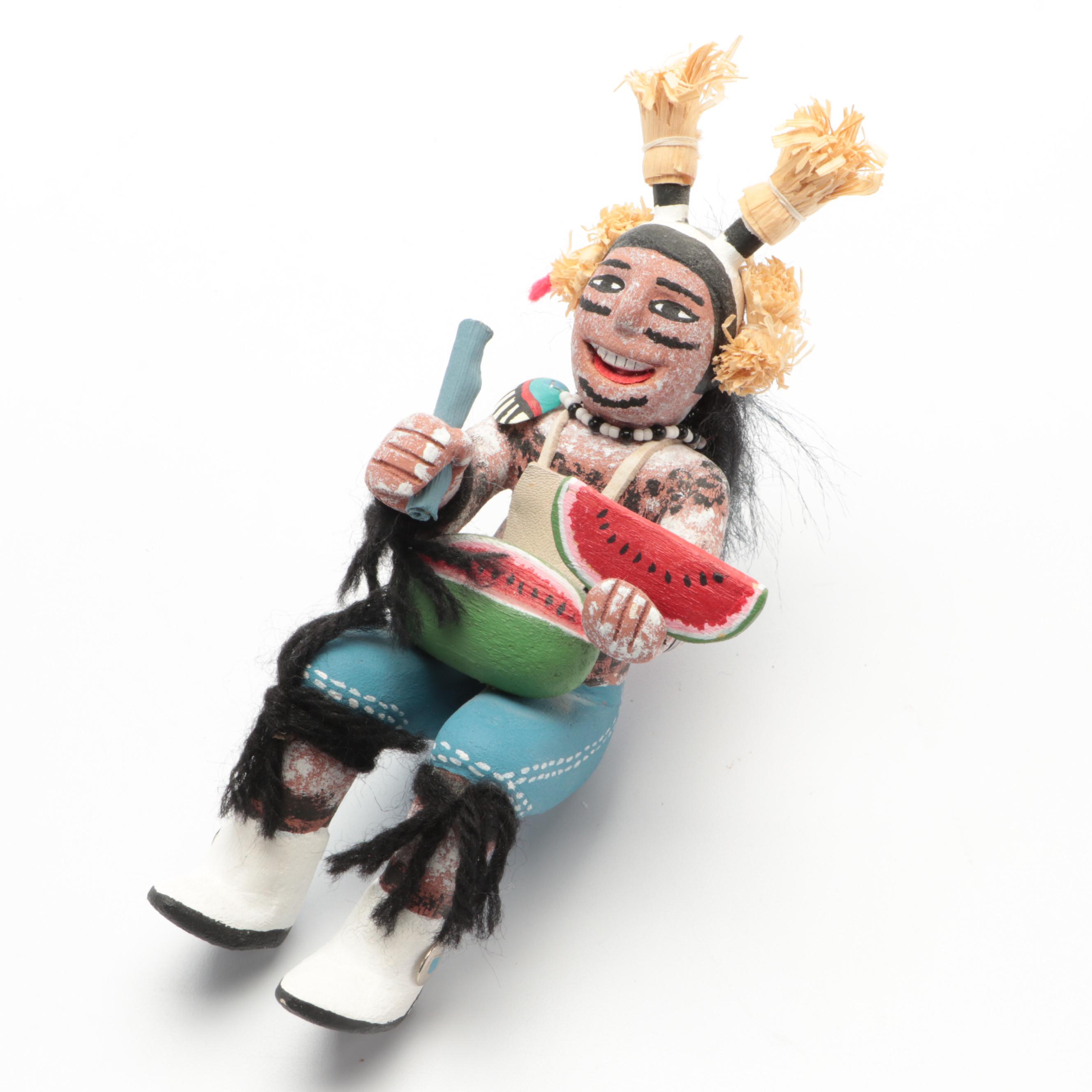 Artist Signed Hopi "Hemis Harvest Dancers" Other Kachinas and Diorama