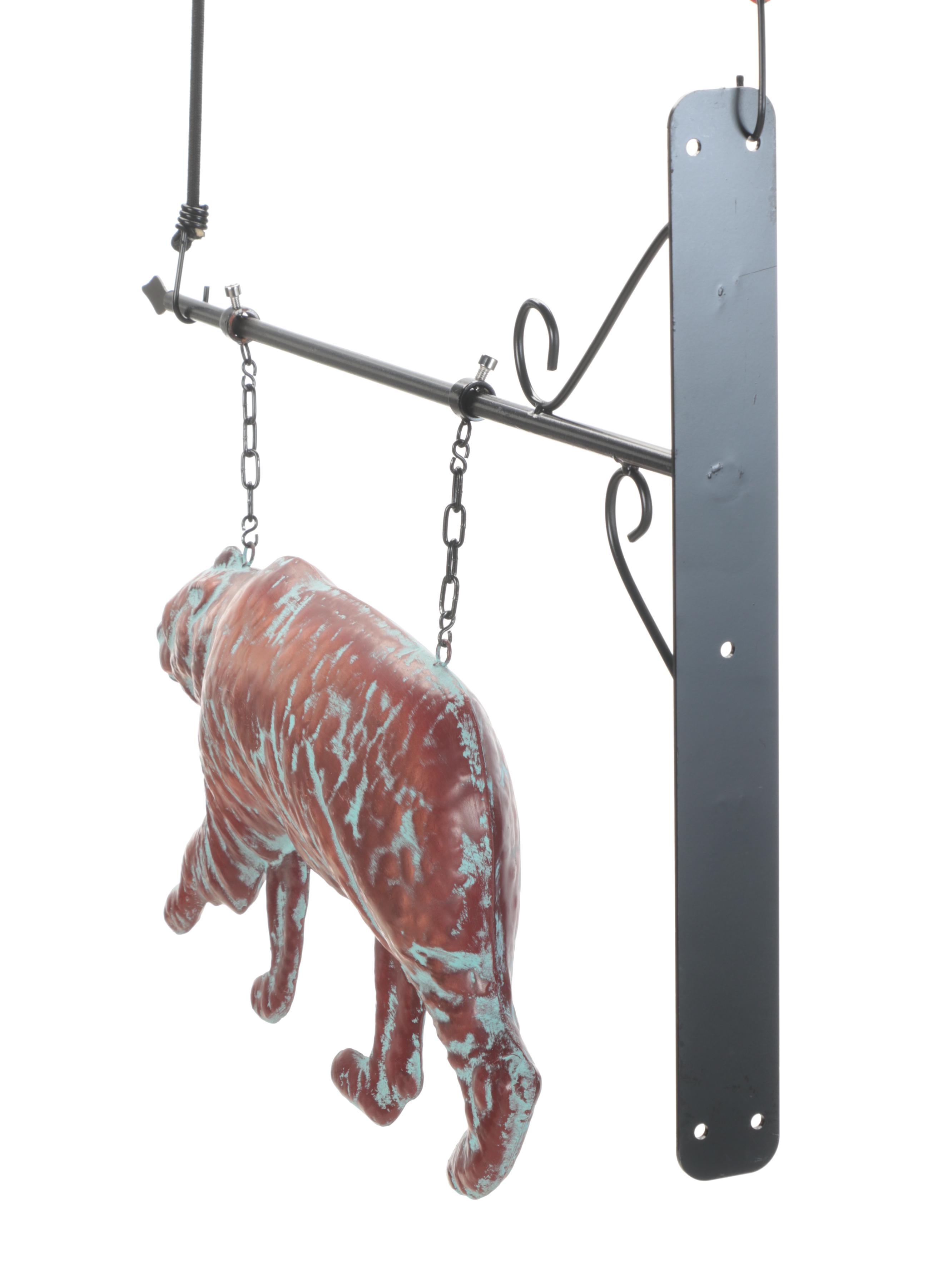 Patinated Copper Wall-Mount Hanging Bear Sign