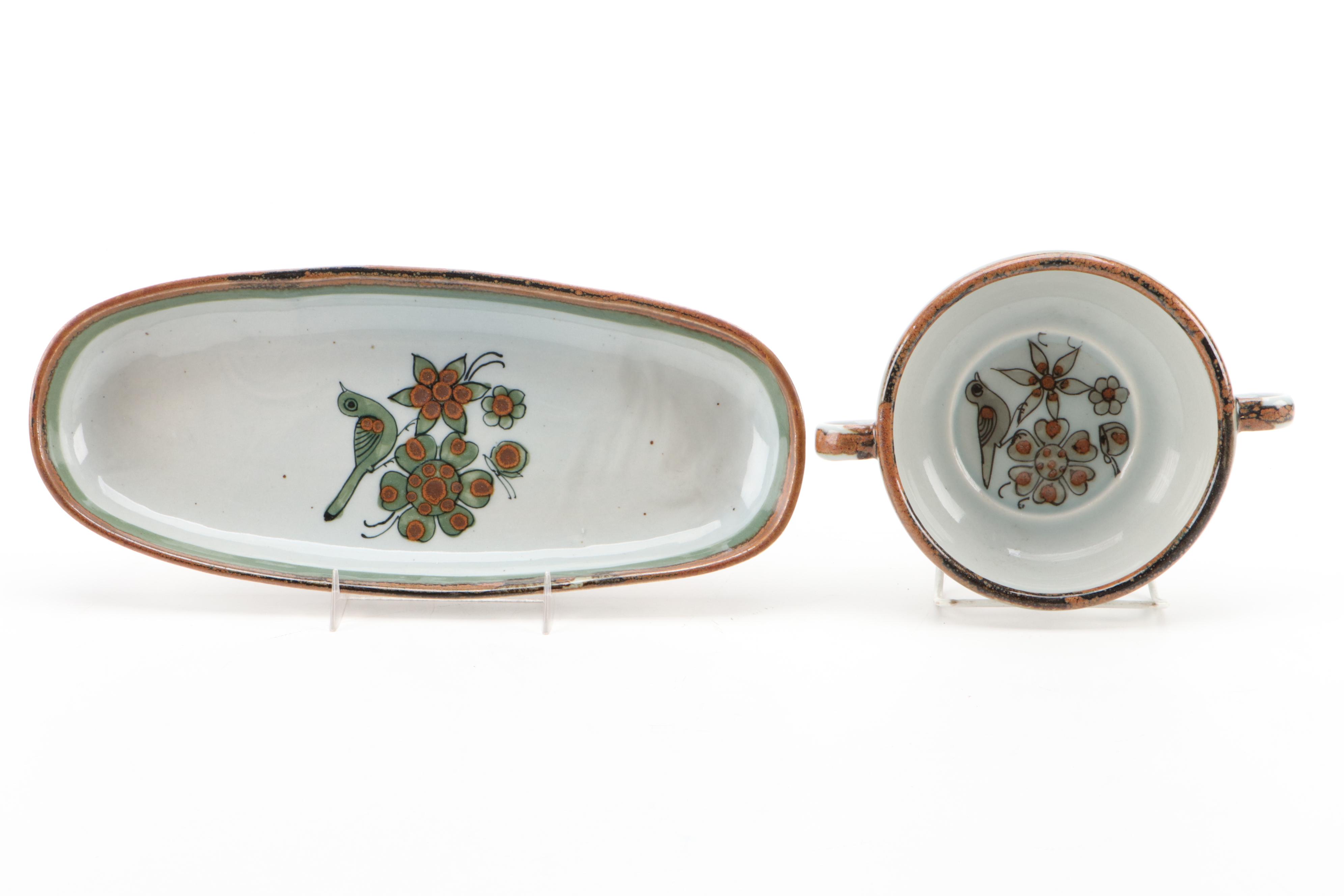 Ken Edwards "El Palomar " Stoneware Soup Bowls and Serving Dish