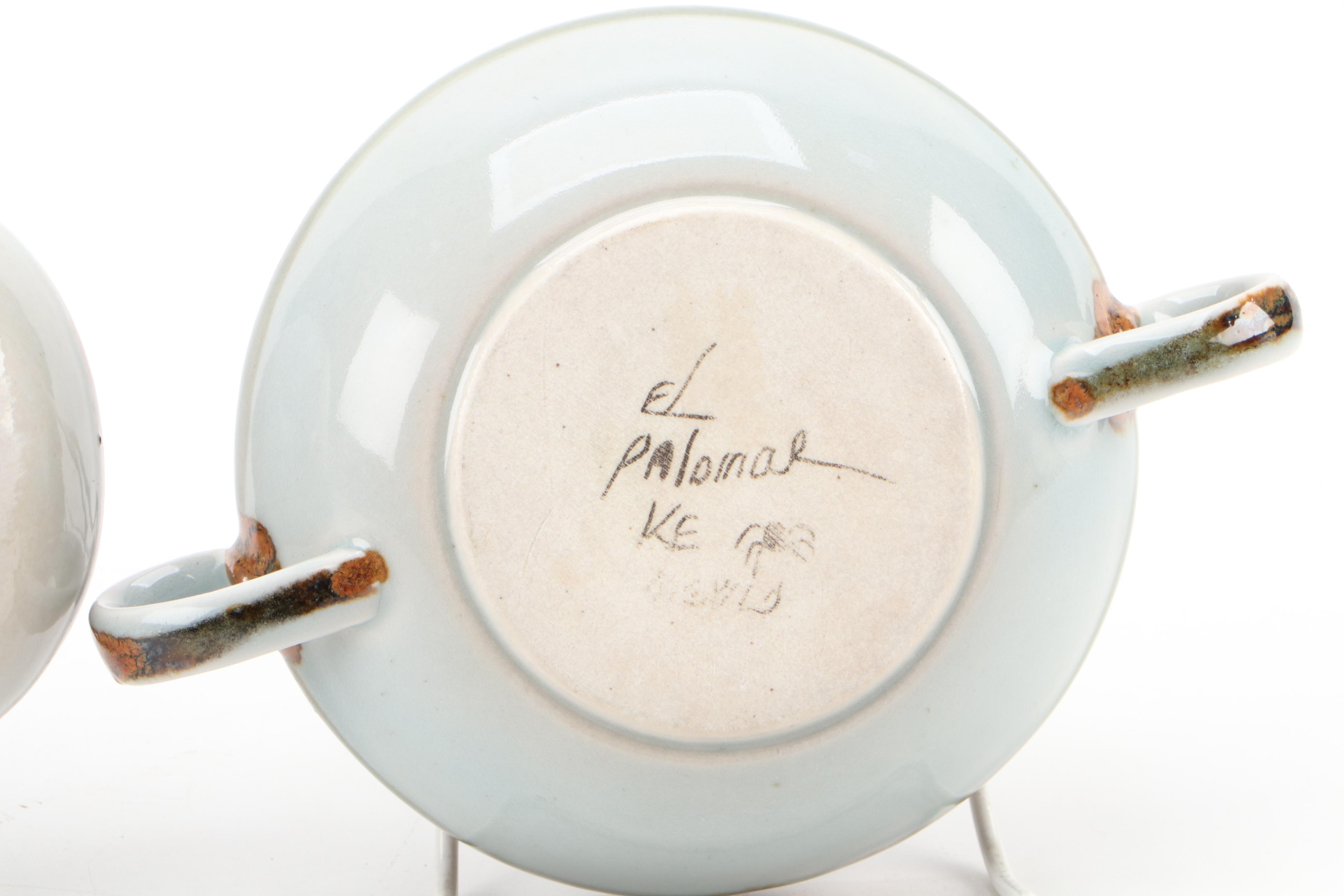 Ken Edwards "El Palomar " Stoneware Soup Bowls and Serving Dish
