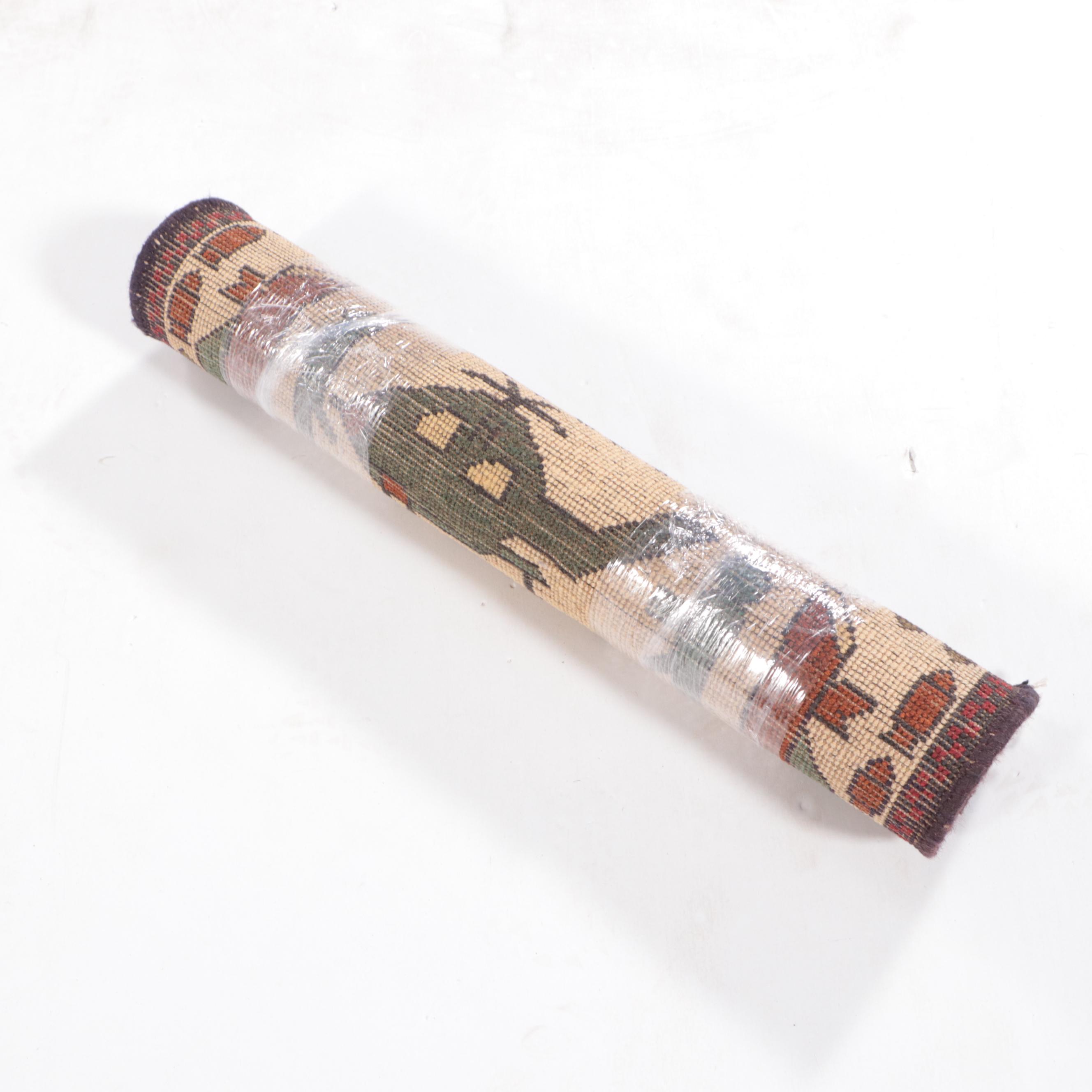 2' x 2'10 Hand-Knotted Afghan Pictorial War Rug