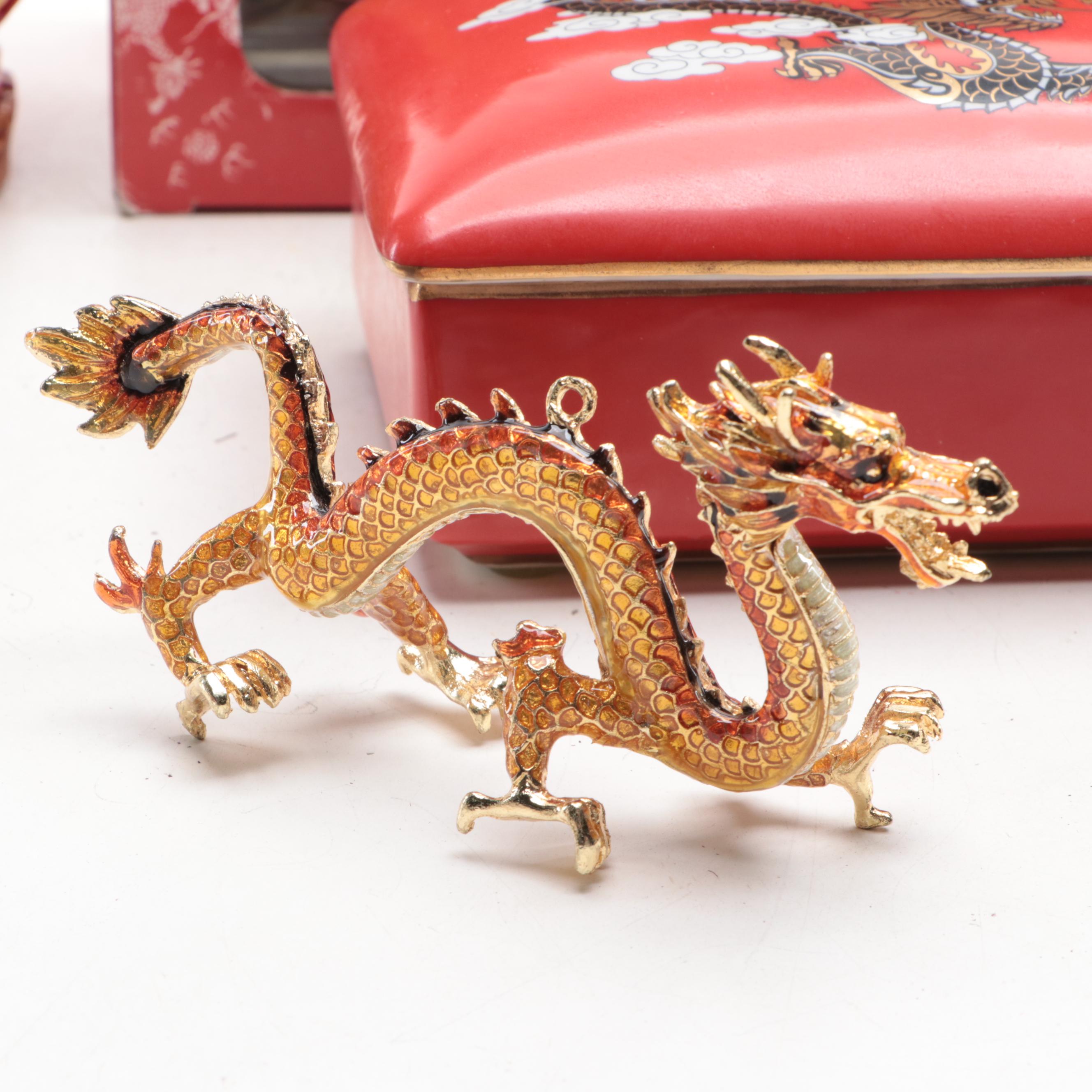 Gump's with Other Chinese Dragon Box, Figurine, Candle Votives and More