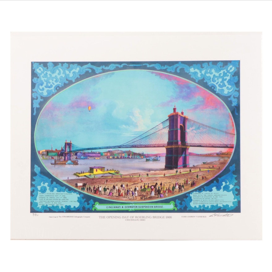 Andrew Van Sickle Giclée "The Opening Day of Roebling Bridge 1866," 2013