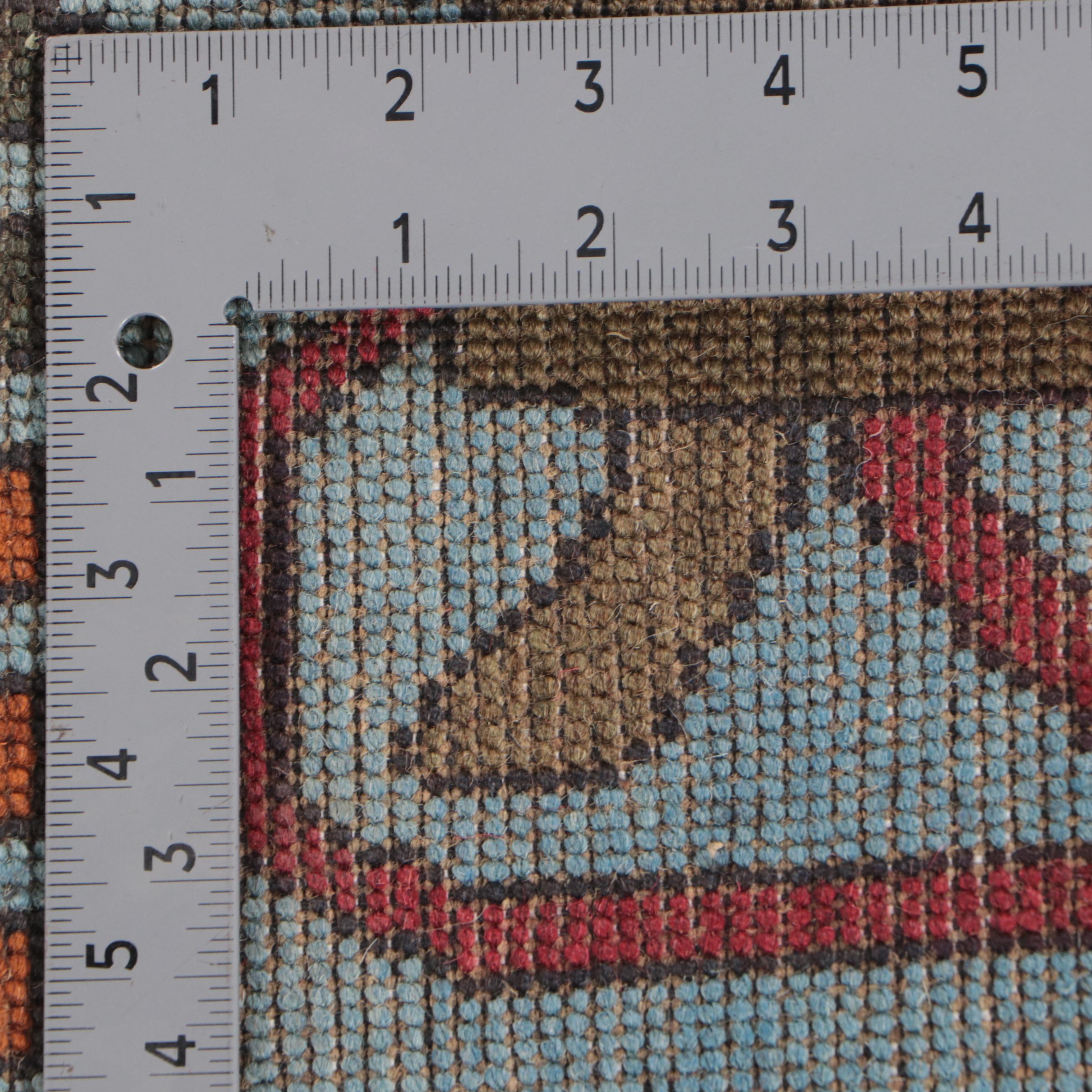 2' x 2'9 Hand-Knotted Afghan Pictorial War Rug