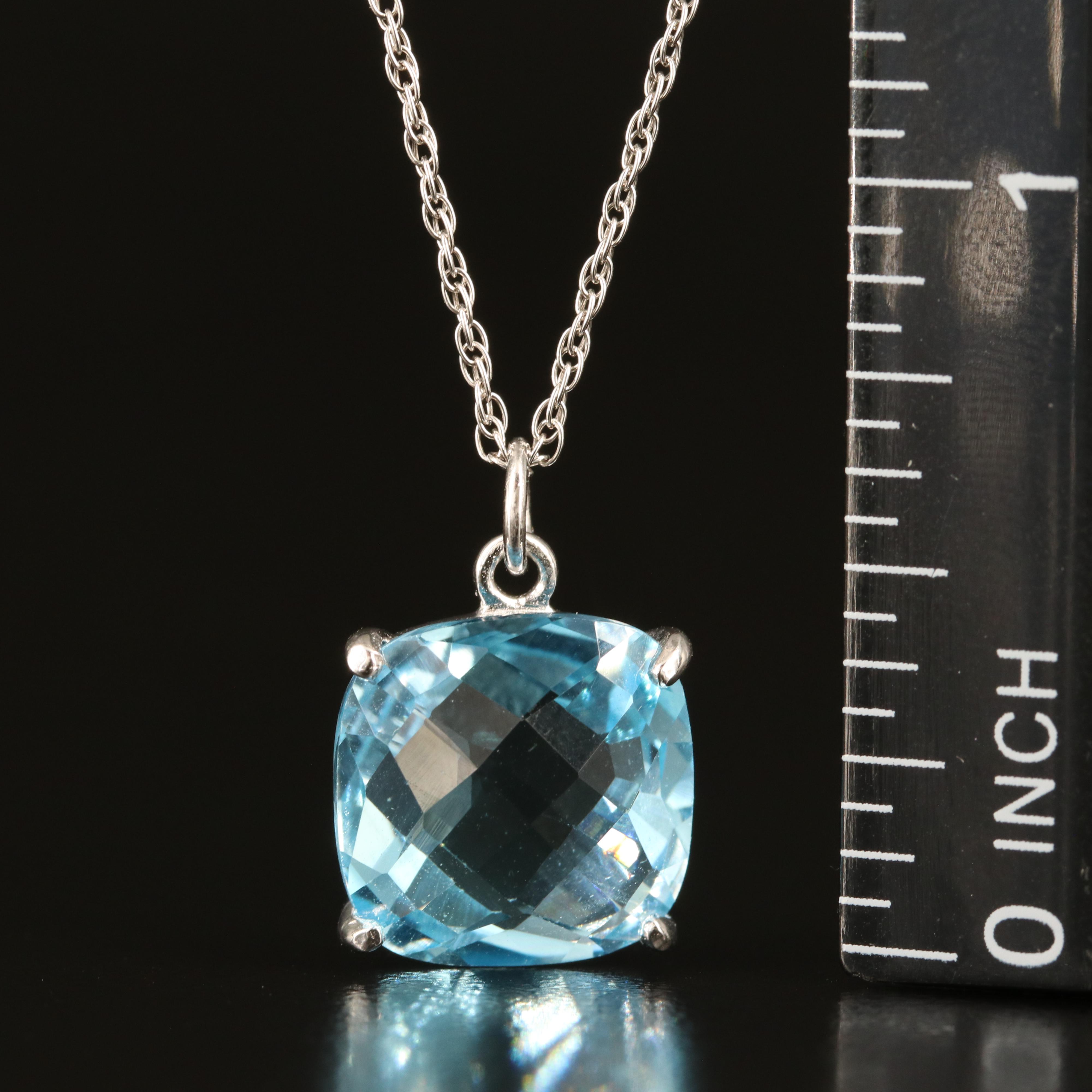 Sterling Sky Blue Topaz Pendant Necklace