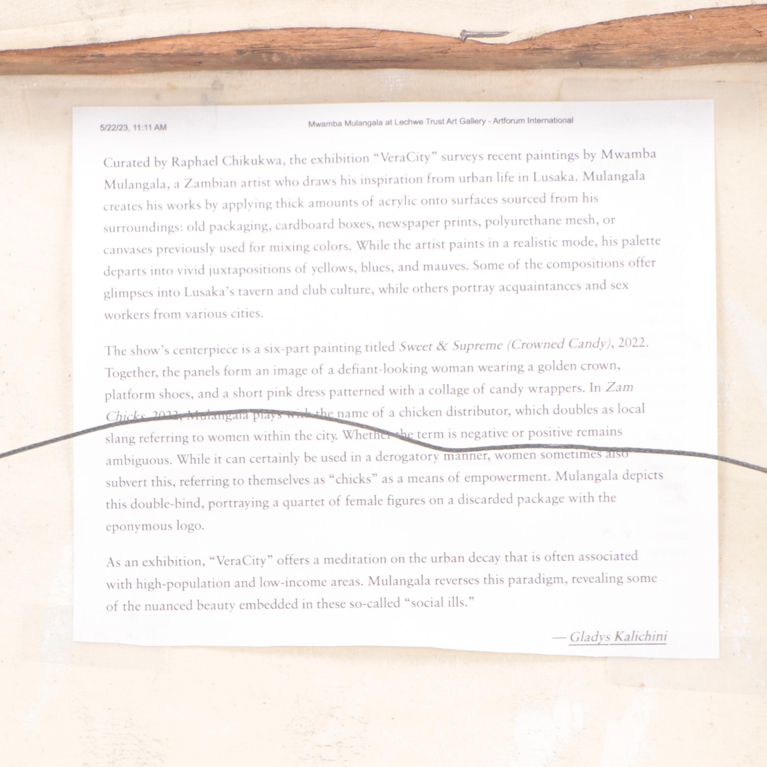 Mwamba Mulangala Stylized Figural Acrylic Painting