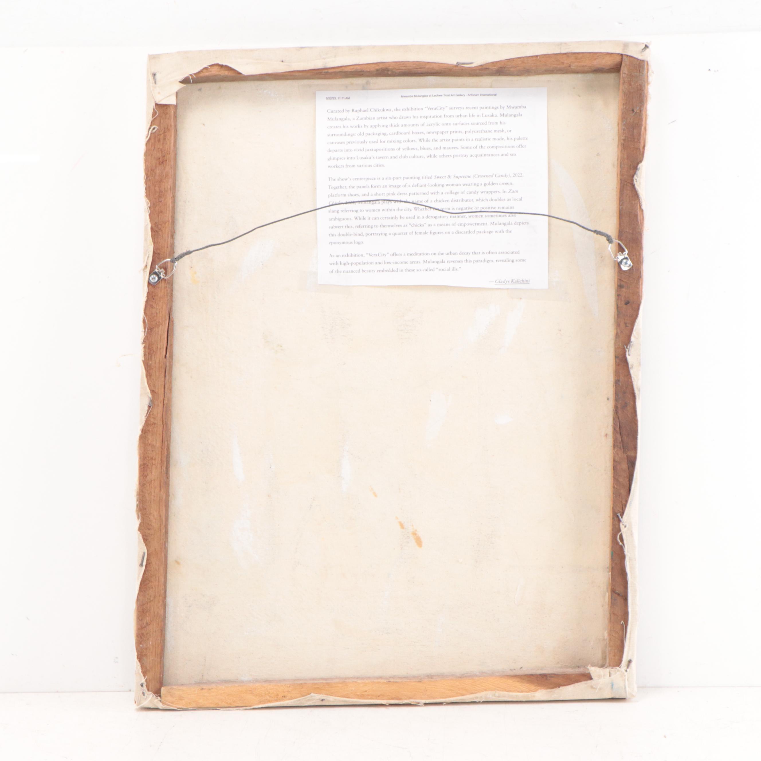 Mwamba Mulangala Stylized Figural Acrylic Painting