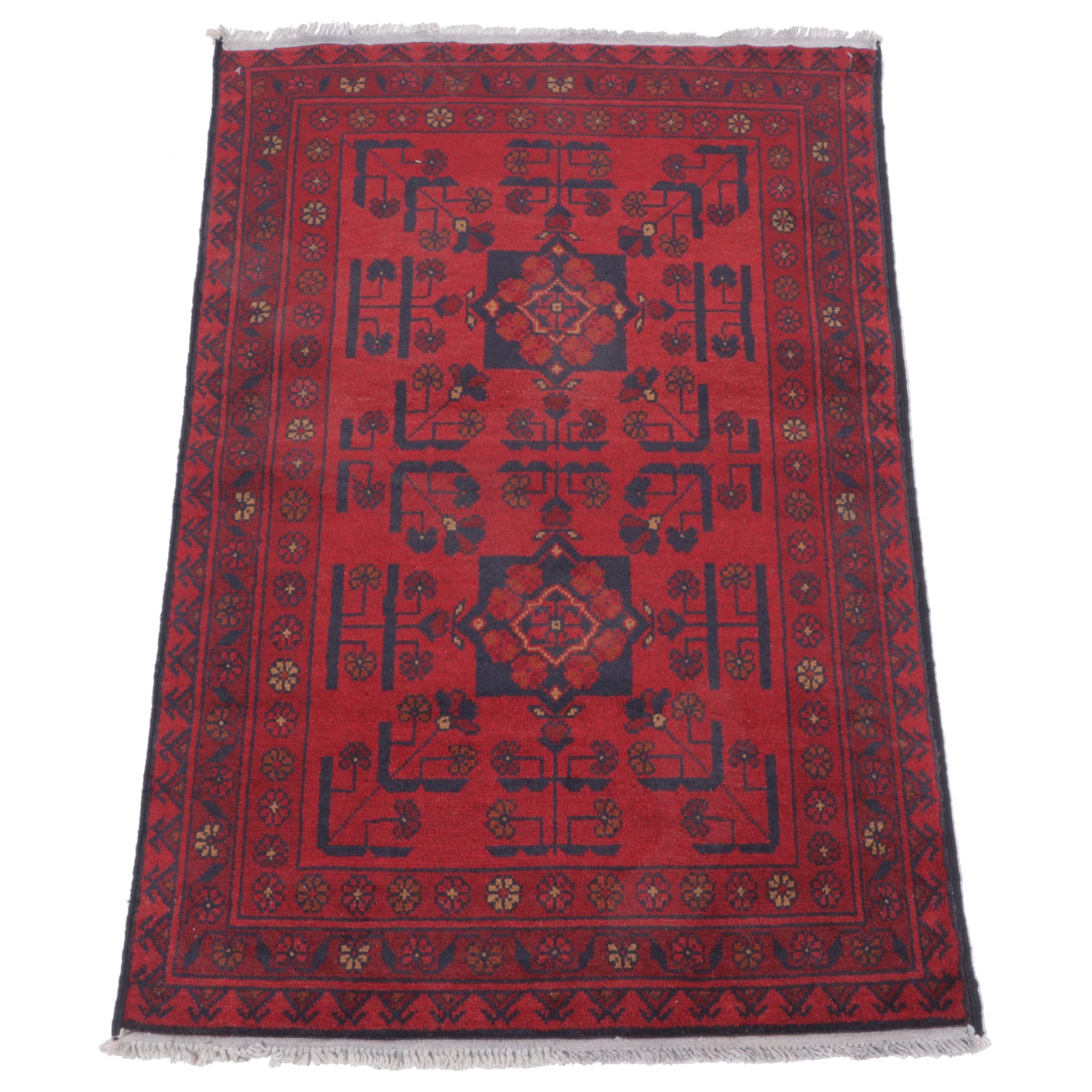 2'7 x 4'1 Hand-Knotted Afghan Kunduz Accent Rug