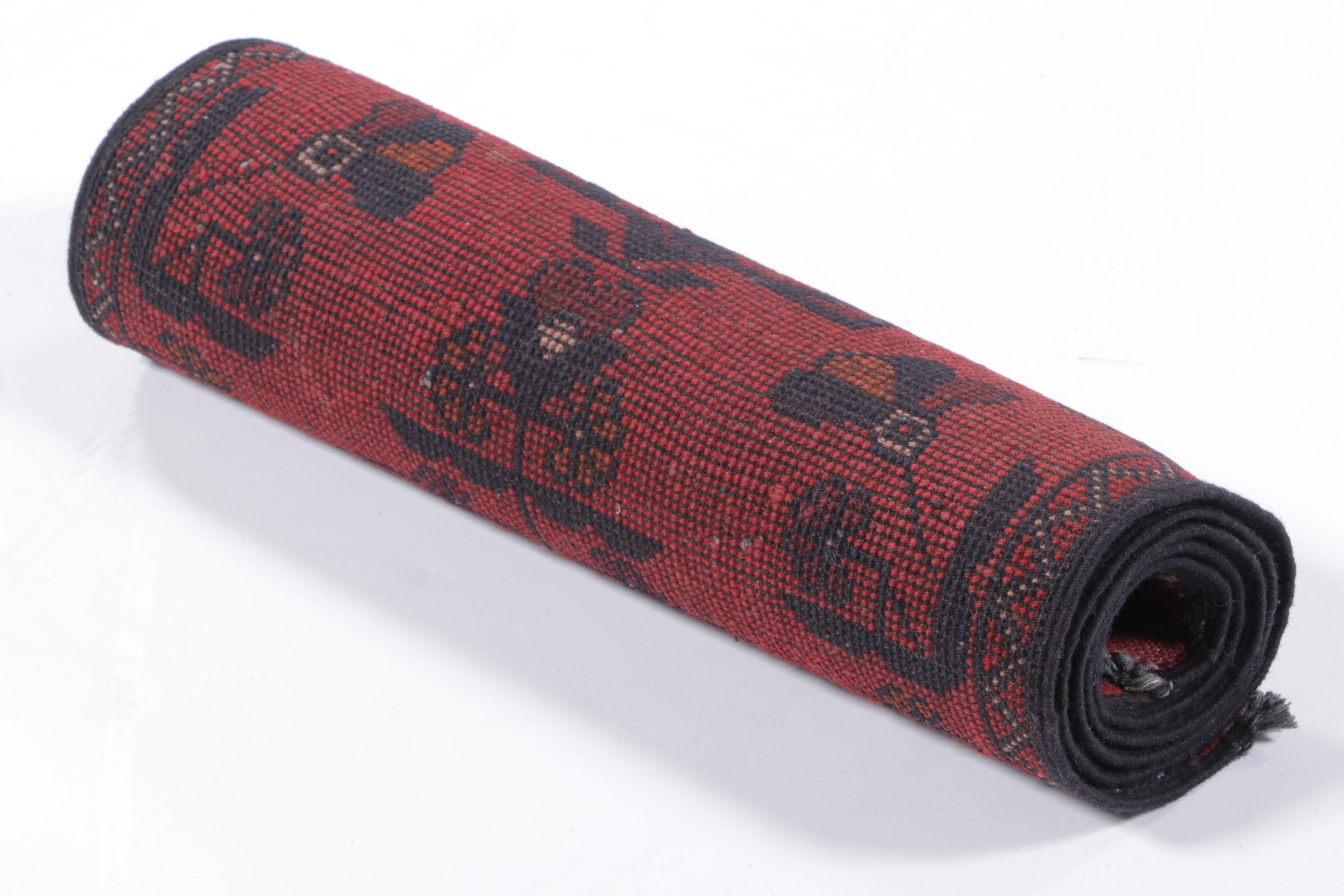 1'9 x 5'4 Hand-Knotted Afghan Kunduz Accent Rug