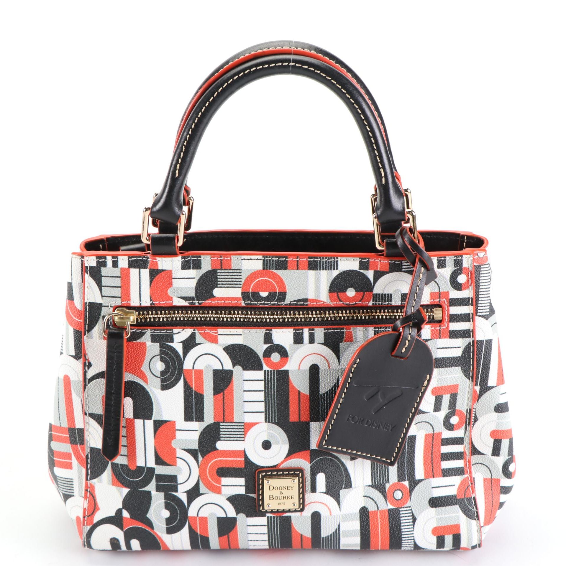 Dooney & Bourke Disney Two-Way Tote in Geometric Mickey & Minnie Printed Canvas