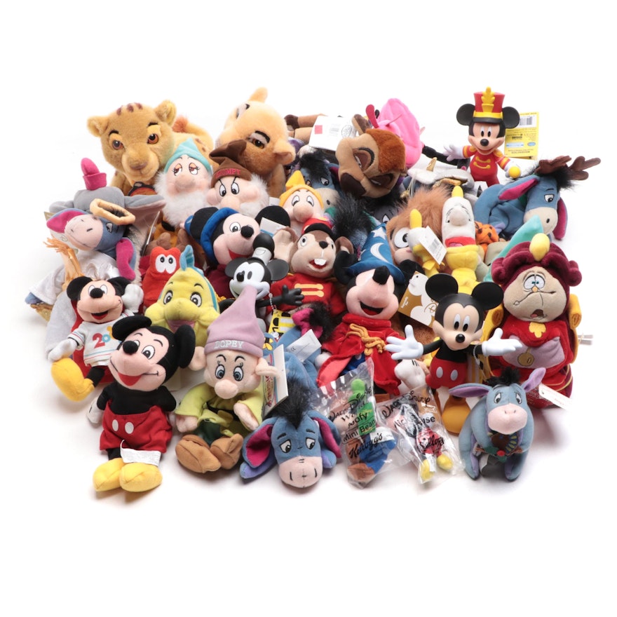 Disney Eeyore, Mickey Mouse, Nala with Other Stuffed Toys and Figures