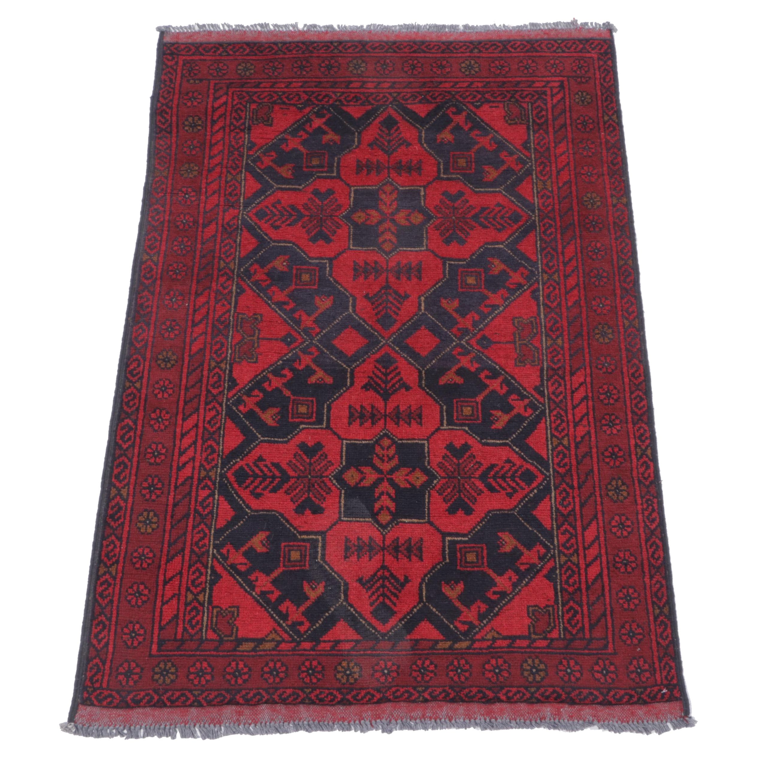 2'8 x 4'2 Hand-Knotted Afghan Kunduz Accent Rug