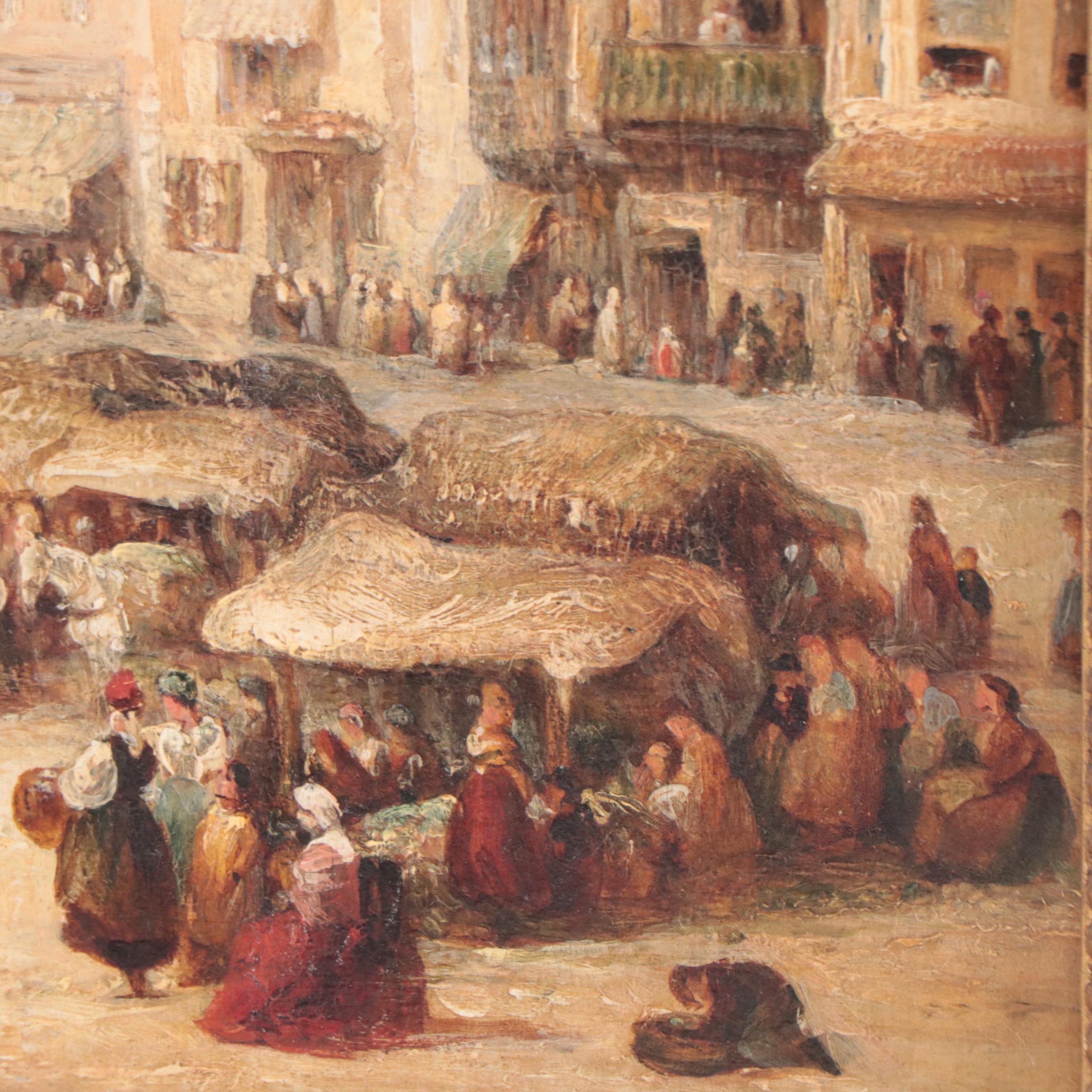 Oil Painting of European Cityscape