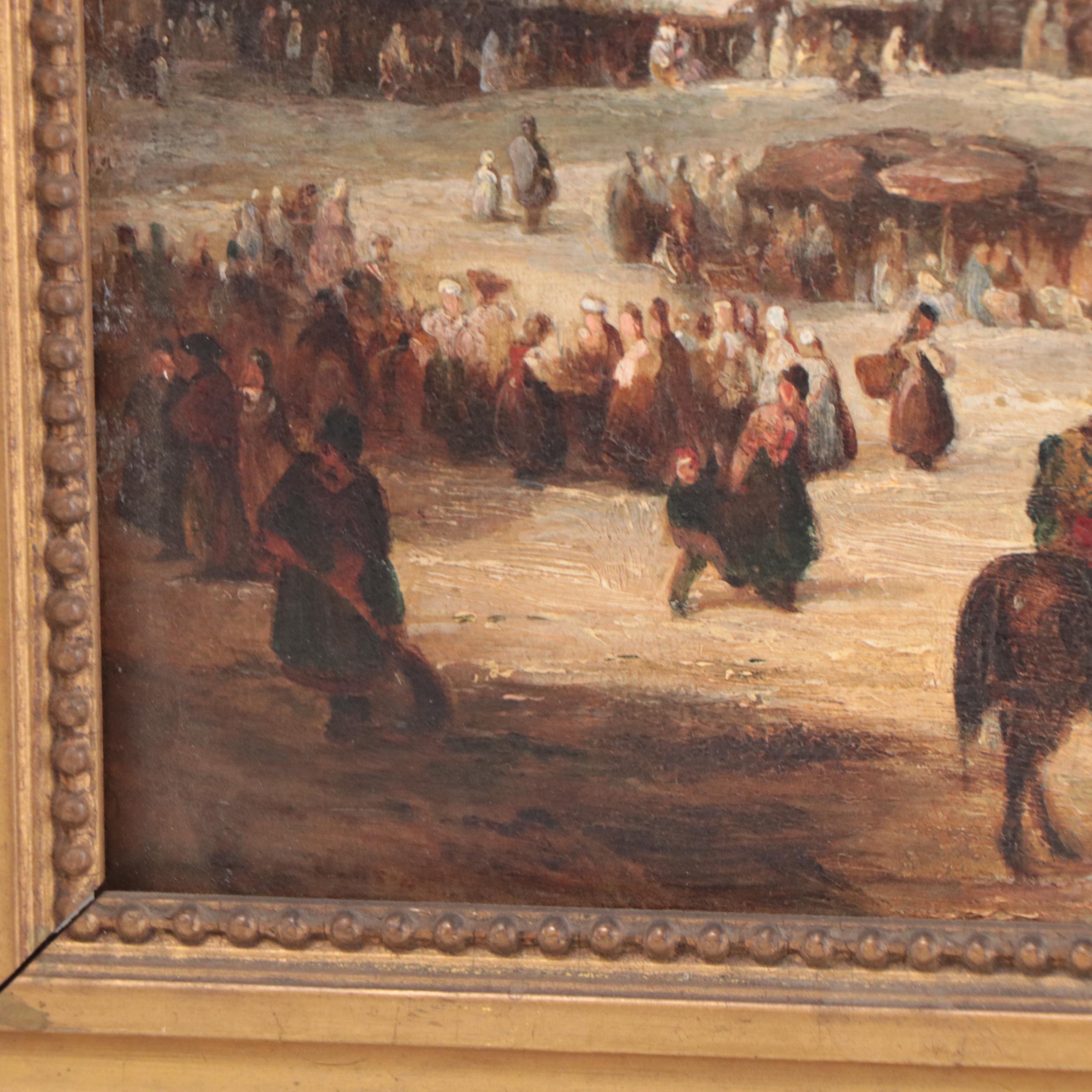 Oil Painting of European Cityscape