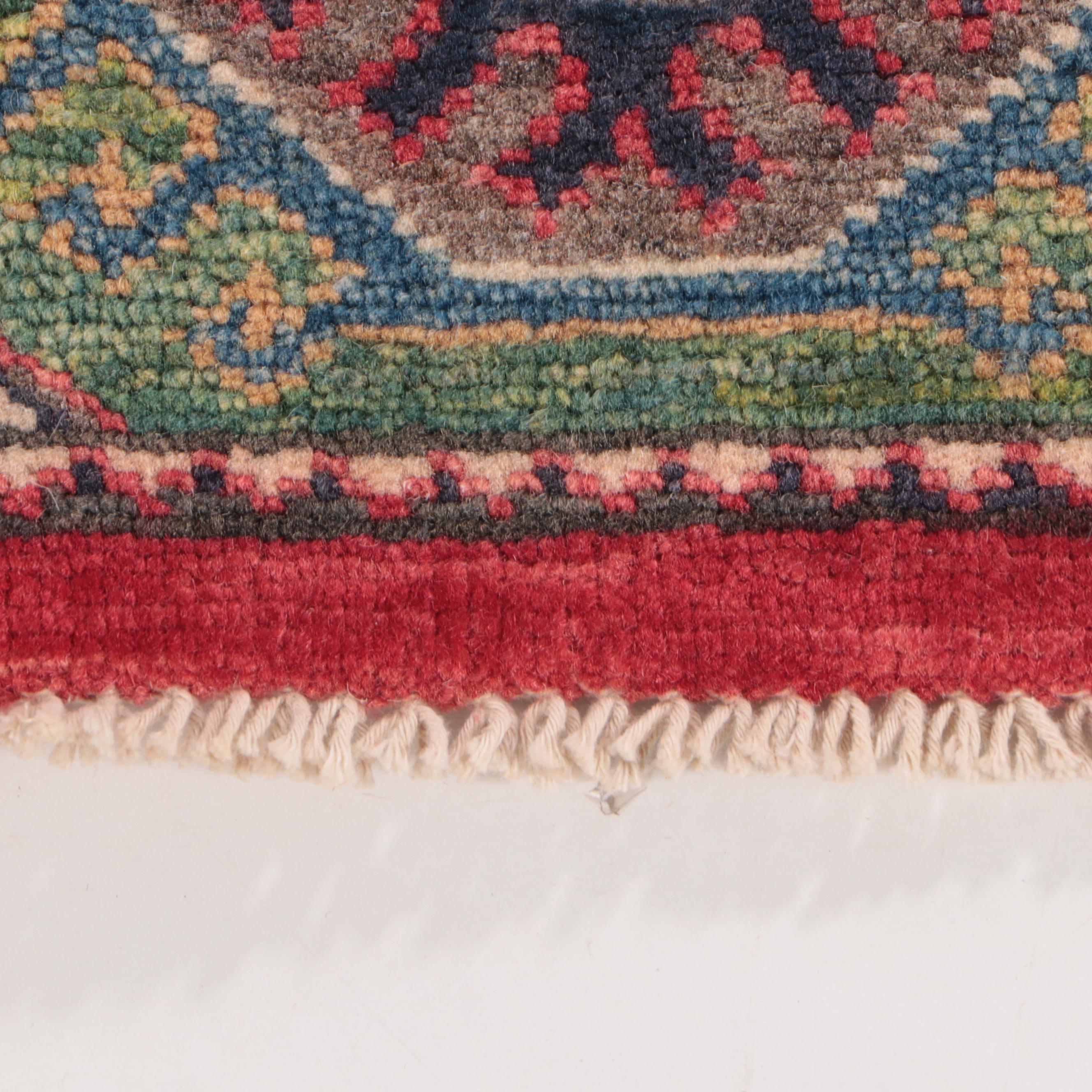 2'8 x 9'9 Hand-Knotted Afghan Kazak Carpet Runner