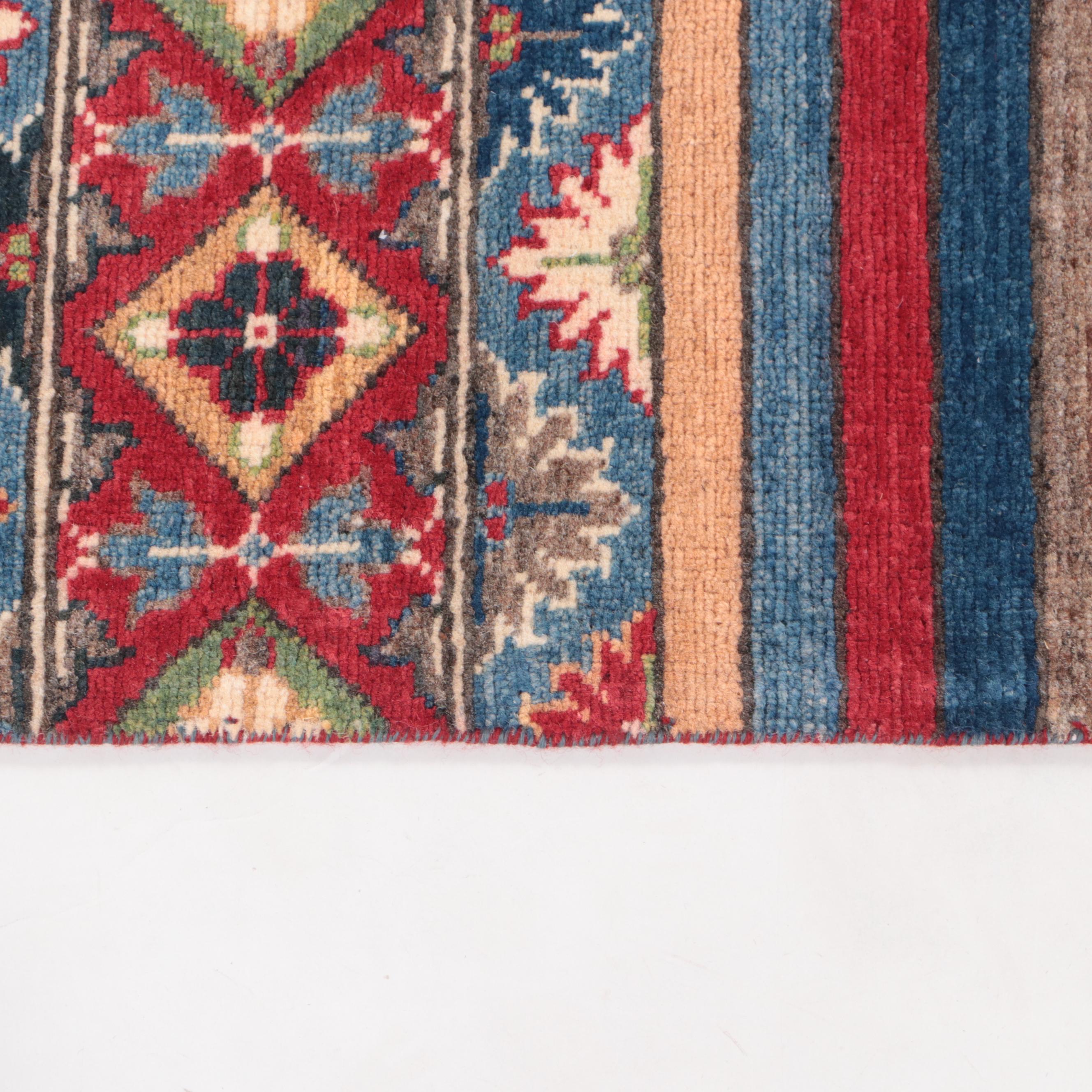 2'8 x 9'9 Hand-Knotted Afghan Kazak Carpet Runner