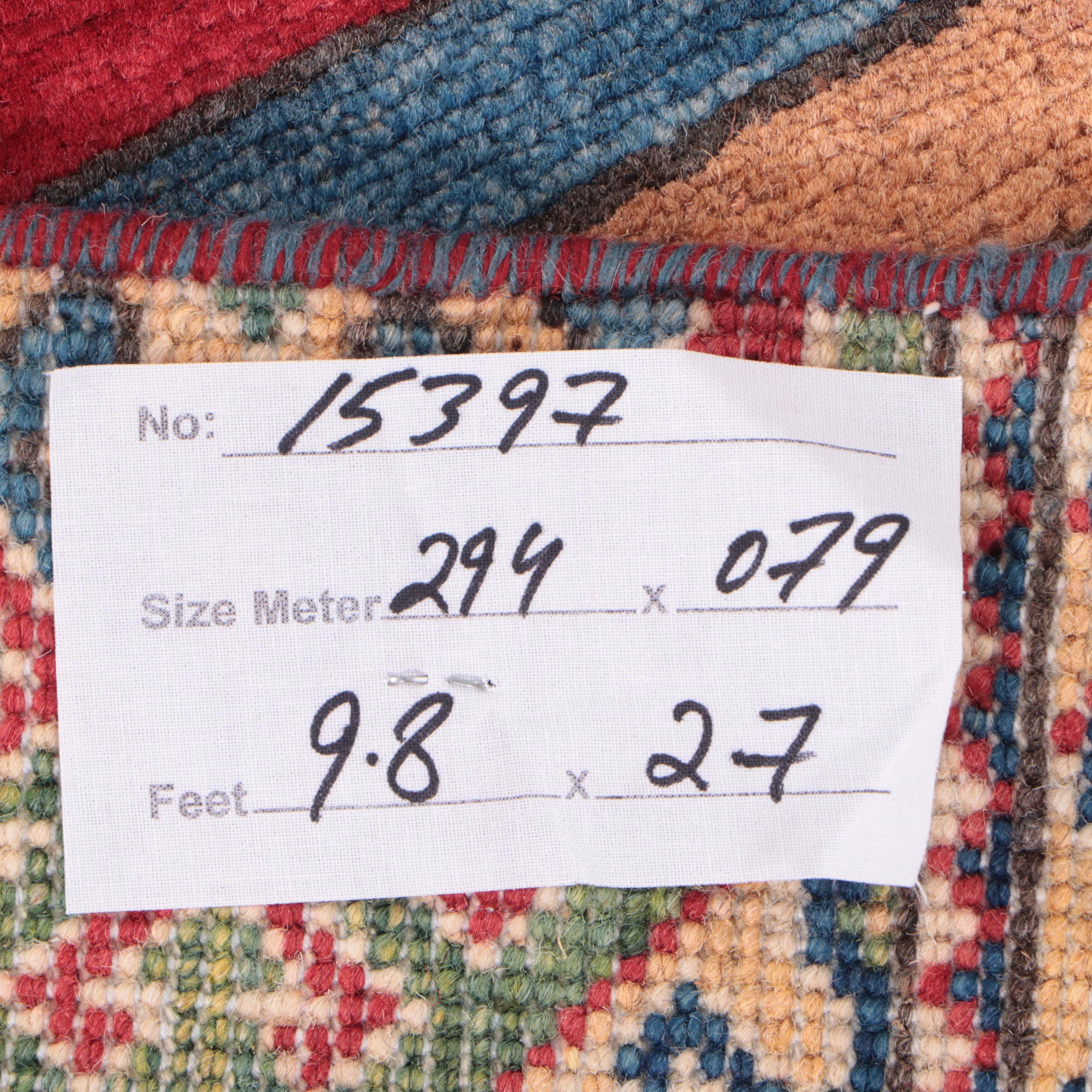 2'8 x 9'9 Hand-Knotted Afghan Kazak Carpet Runner