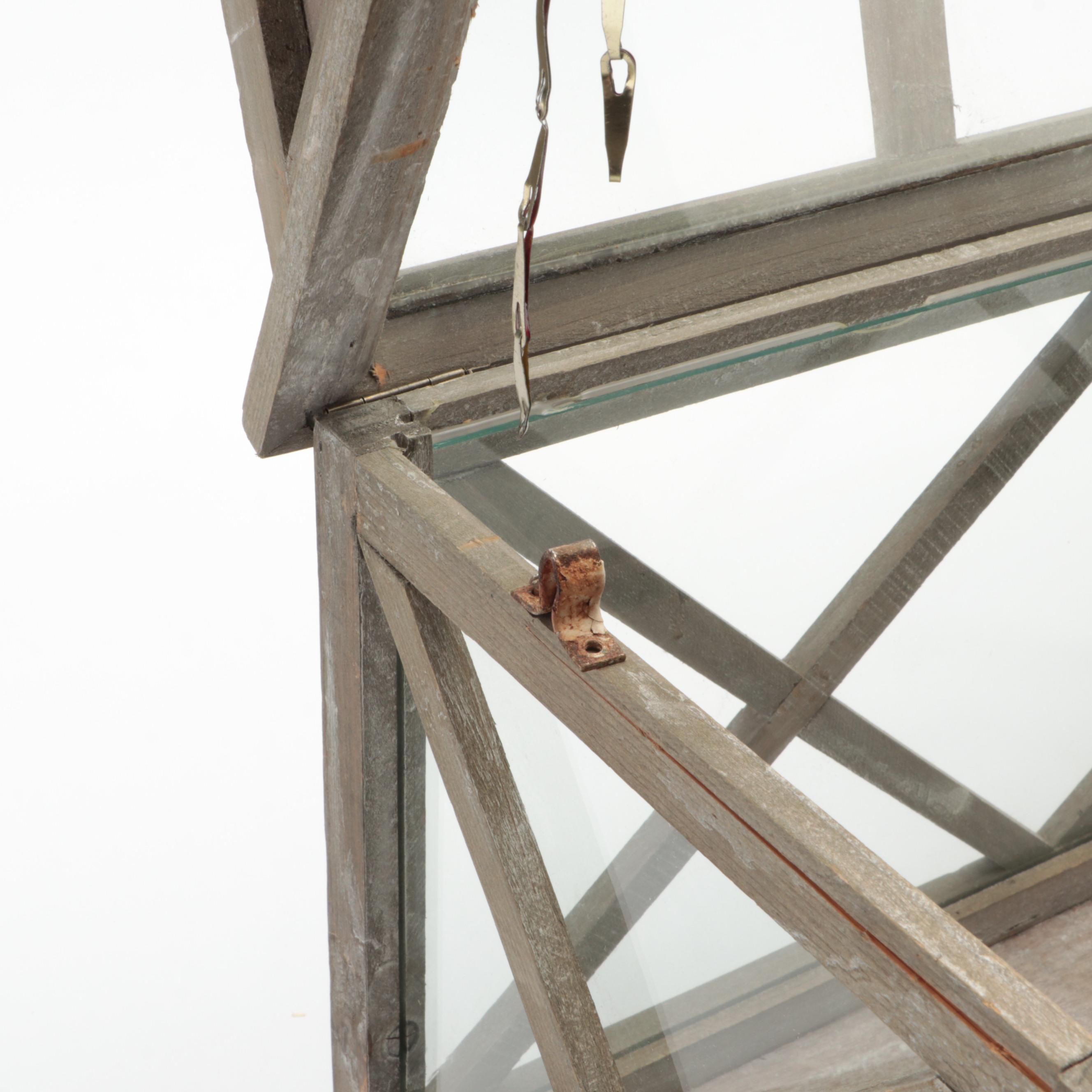 House Form Lift-Lid Wood and Glass Terrarium