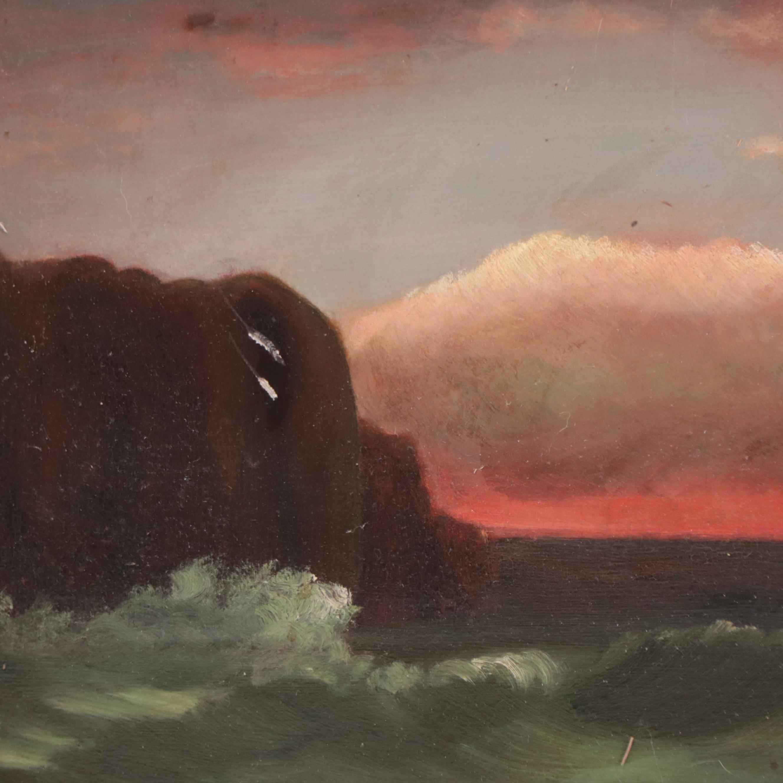 Oil Painting of Boat on the Ocean