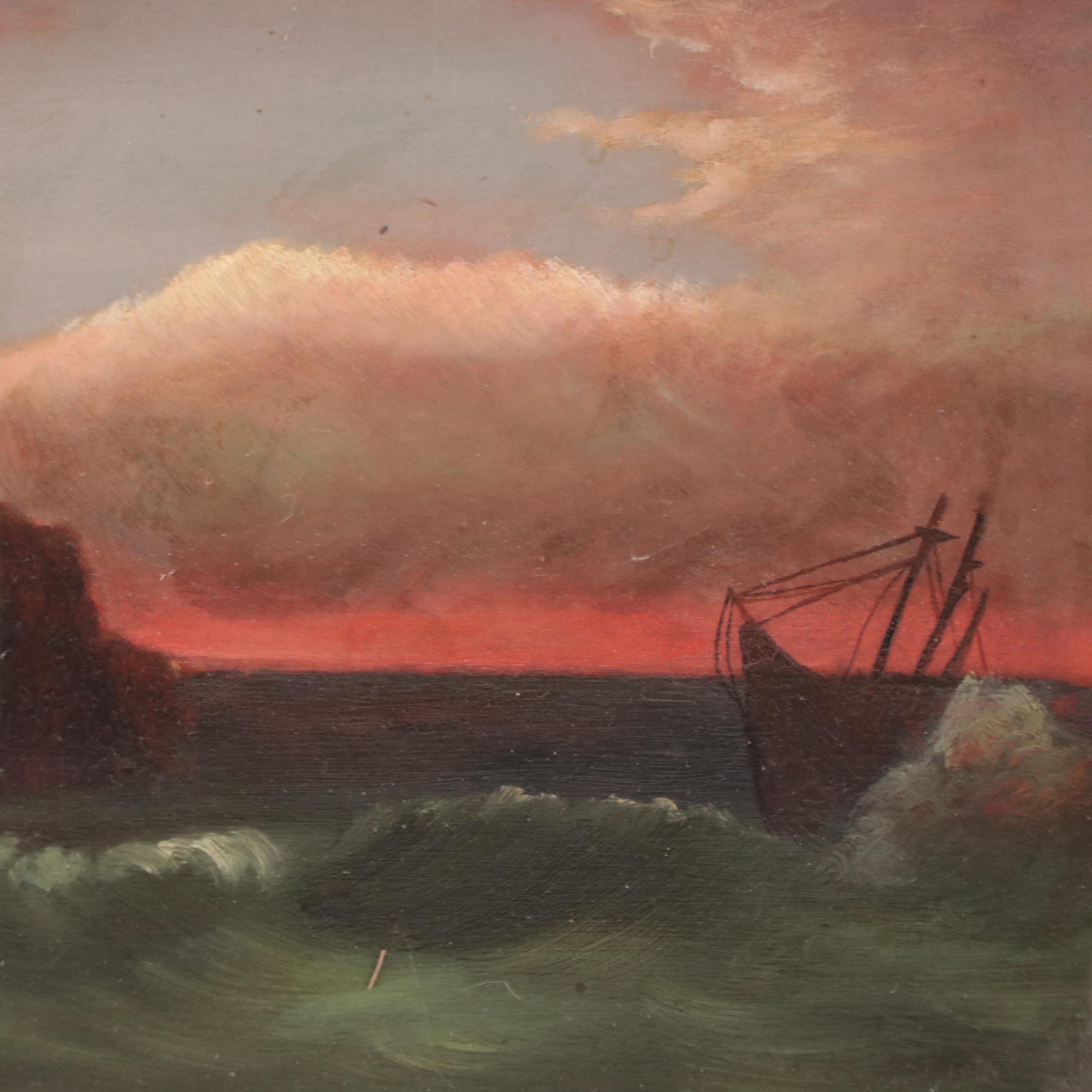 Oil Painting of Boat on the Ocean