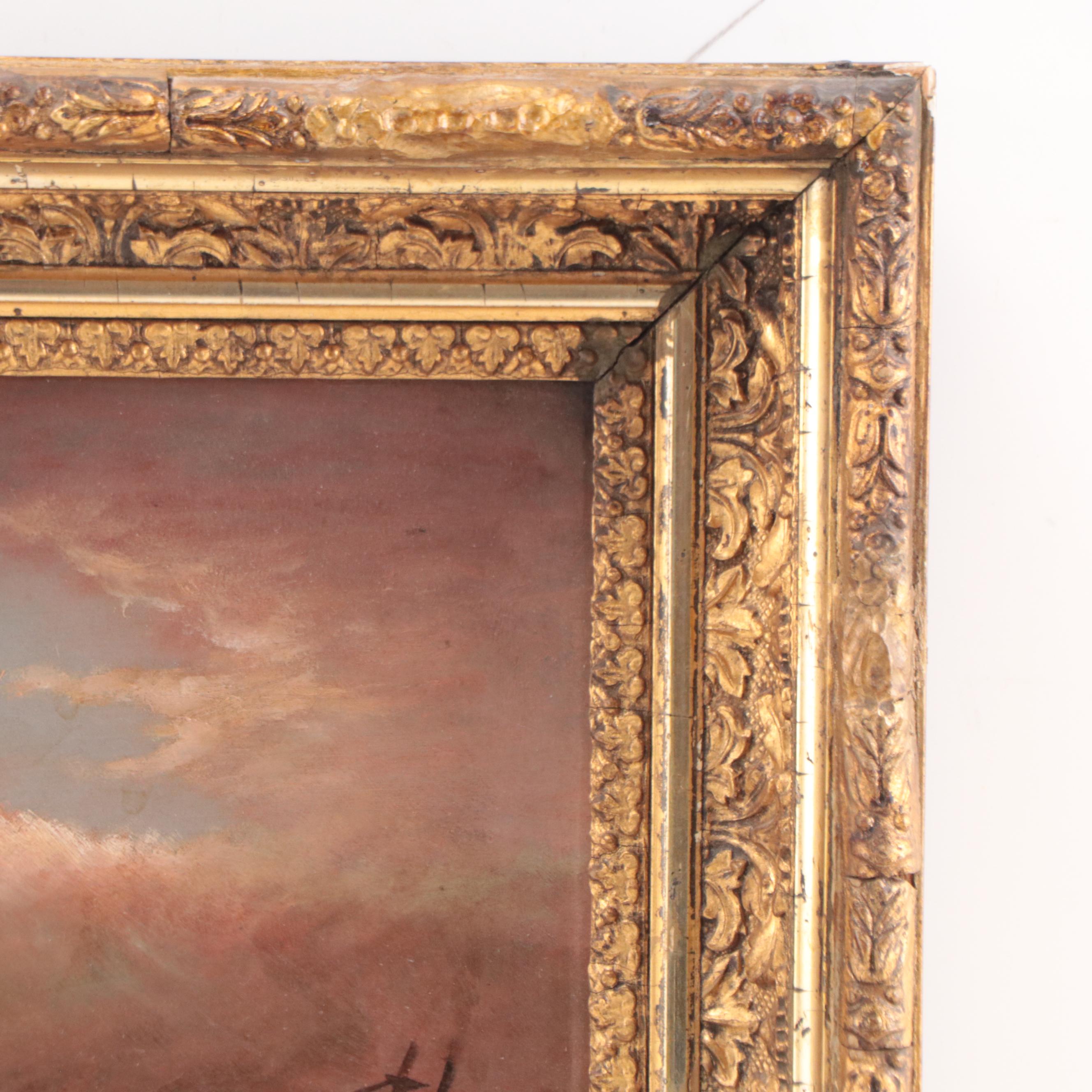 Oil Painting of Boat on the Ocean