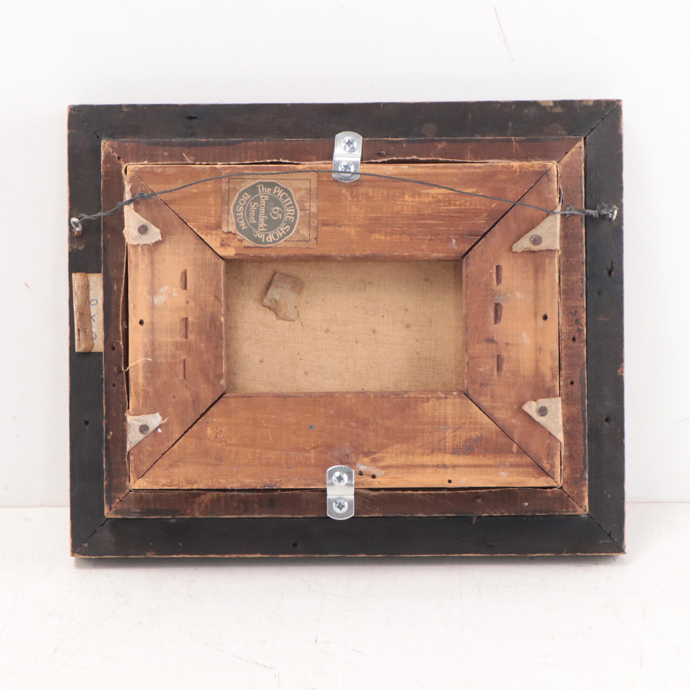 Oil Painting of Cows In Barn