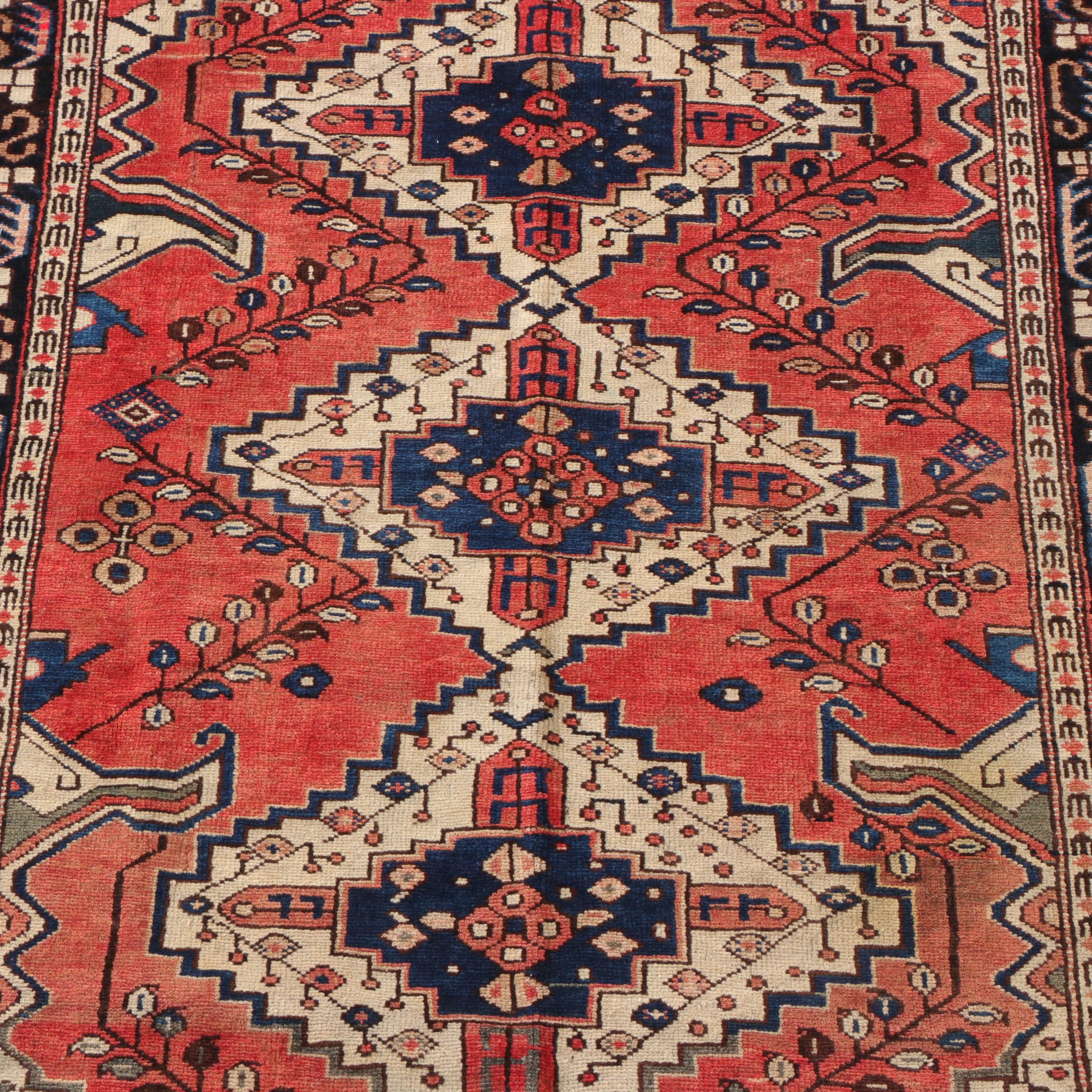 4'3 x 6'4 Hand-Knotted Persian Hamadan Area Rug