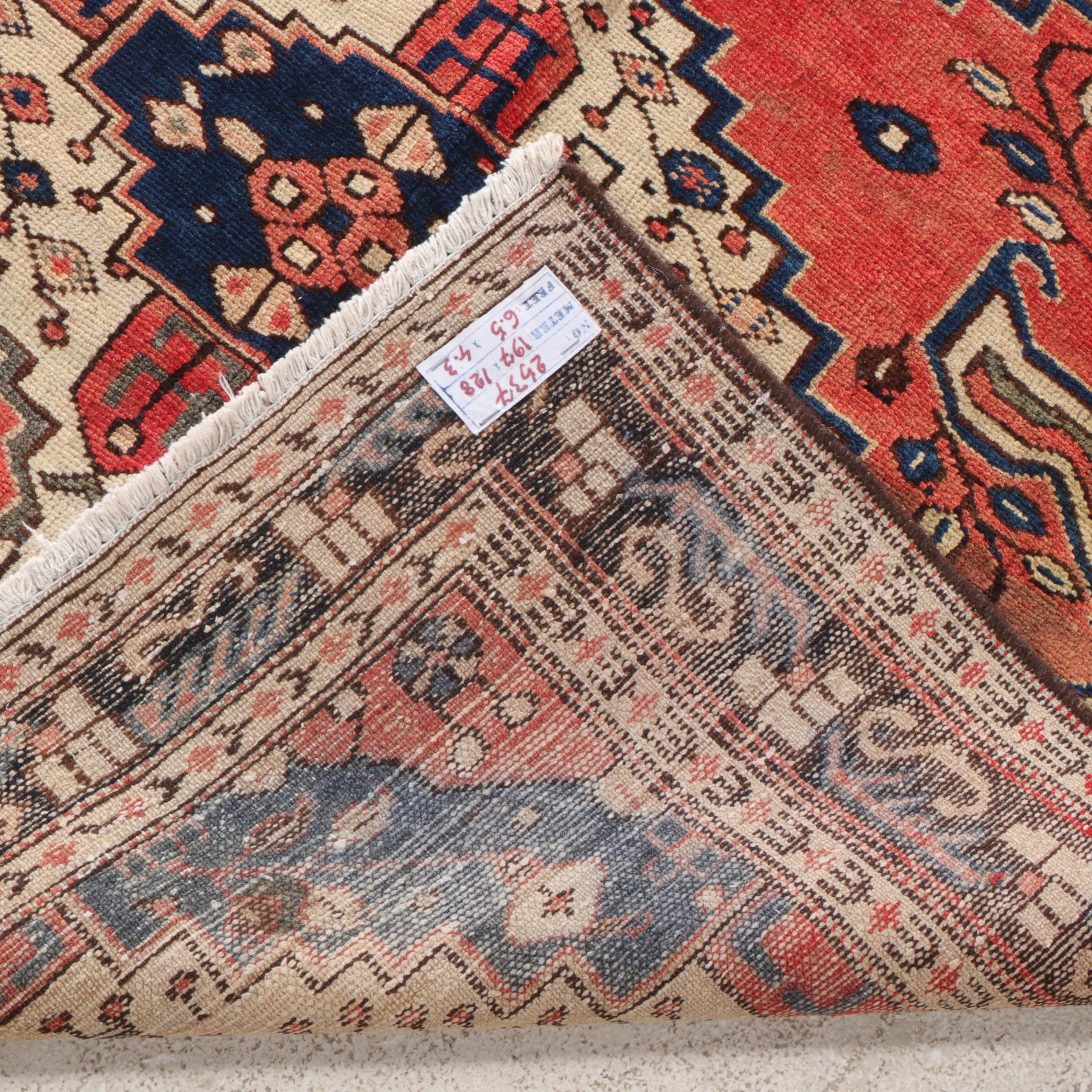 4'3 x 6'4 Hand-Knotted Persian Hamadan Area Rug