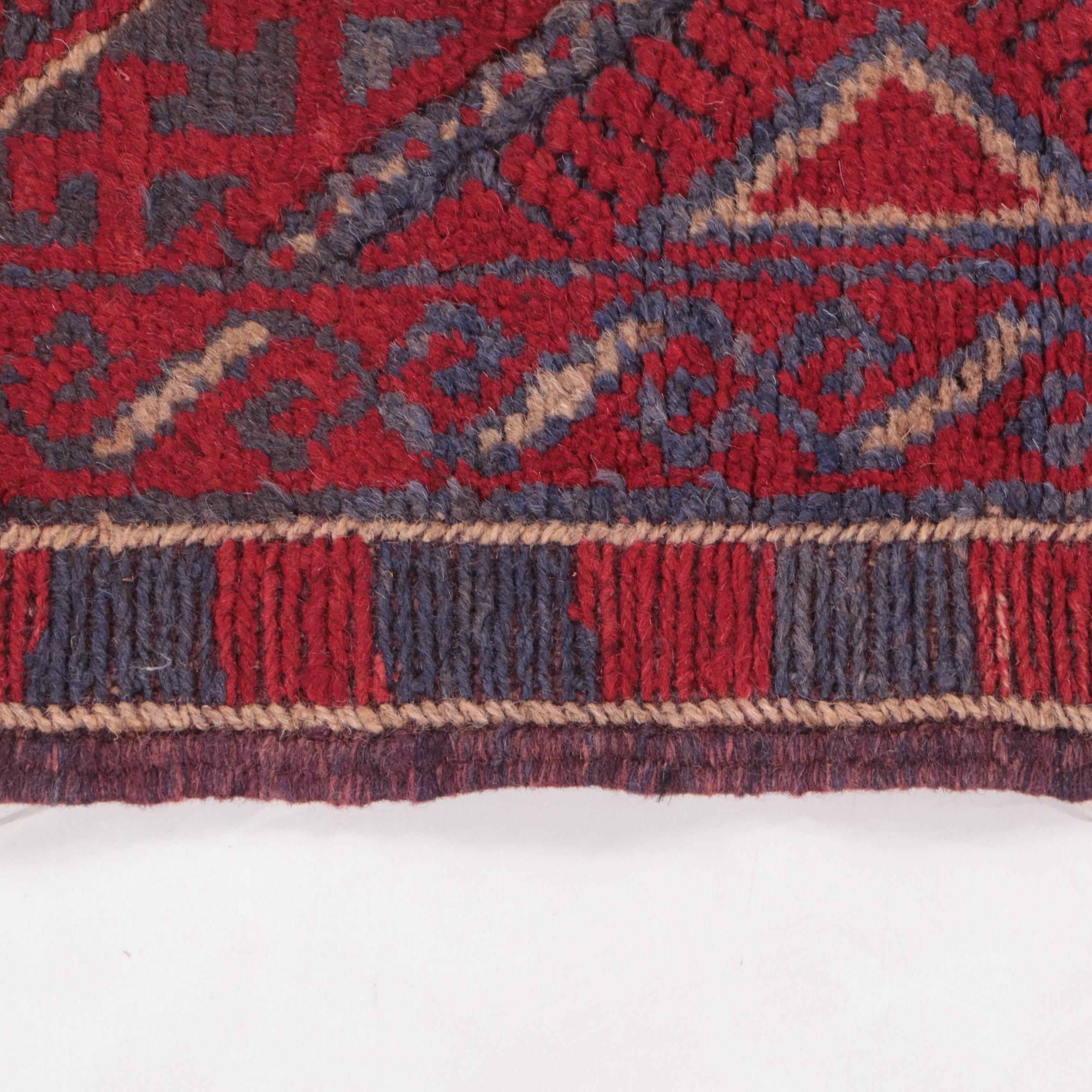 1'11 x 8' Hand-Knotted Afghan Mixed Technique Carpet Runner