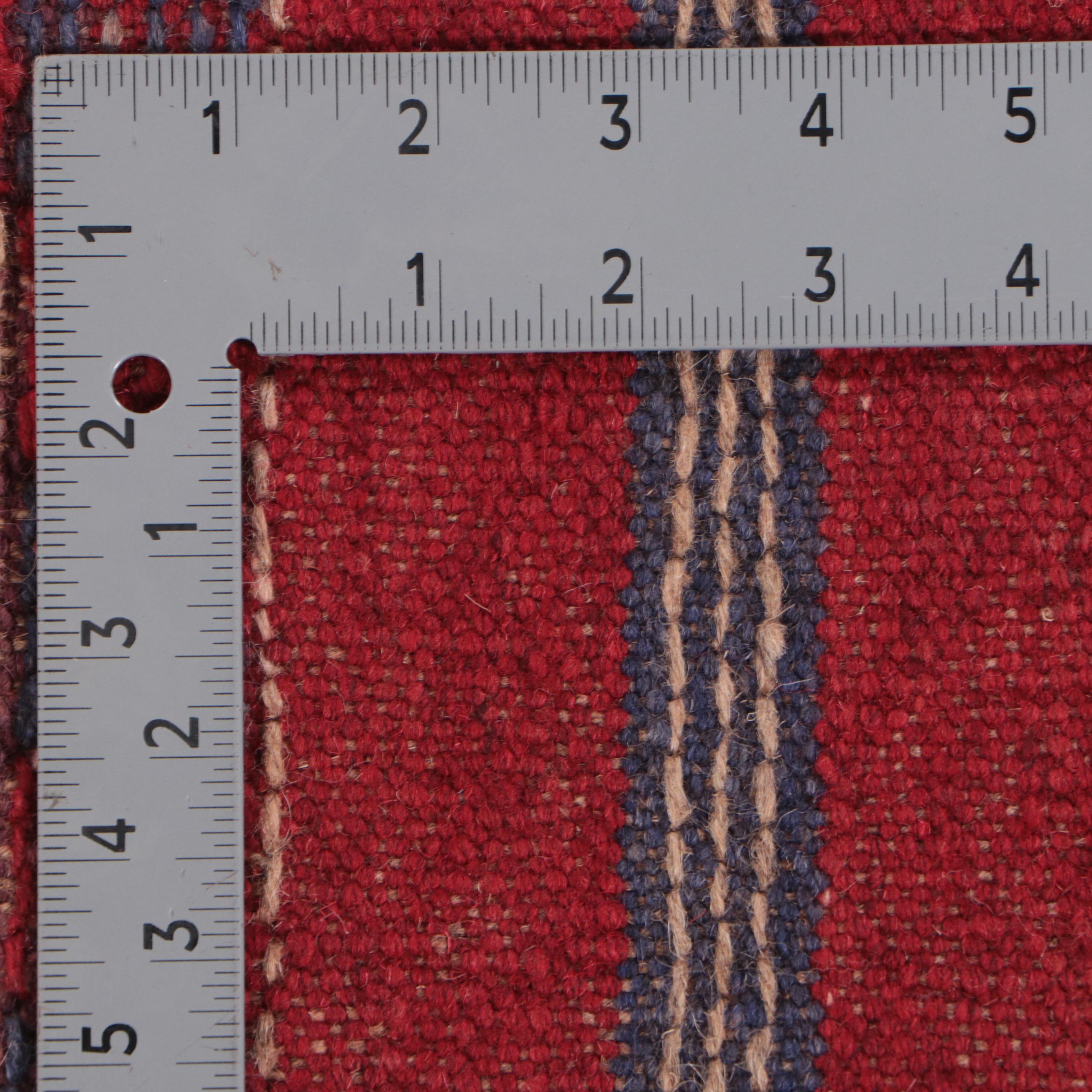 1'11 x 8' Hand-Knotted Afghan Mixed Technique Carpet Runner