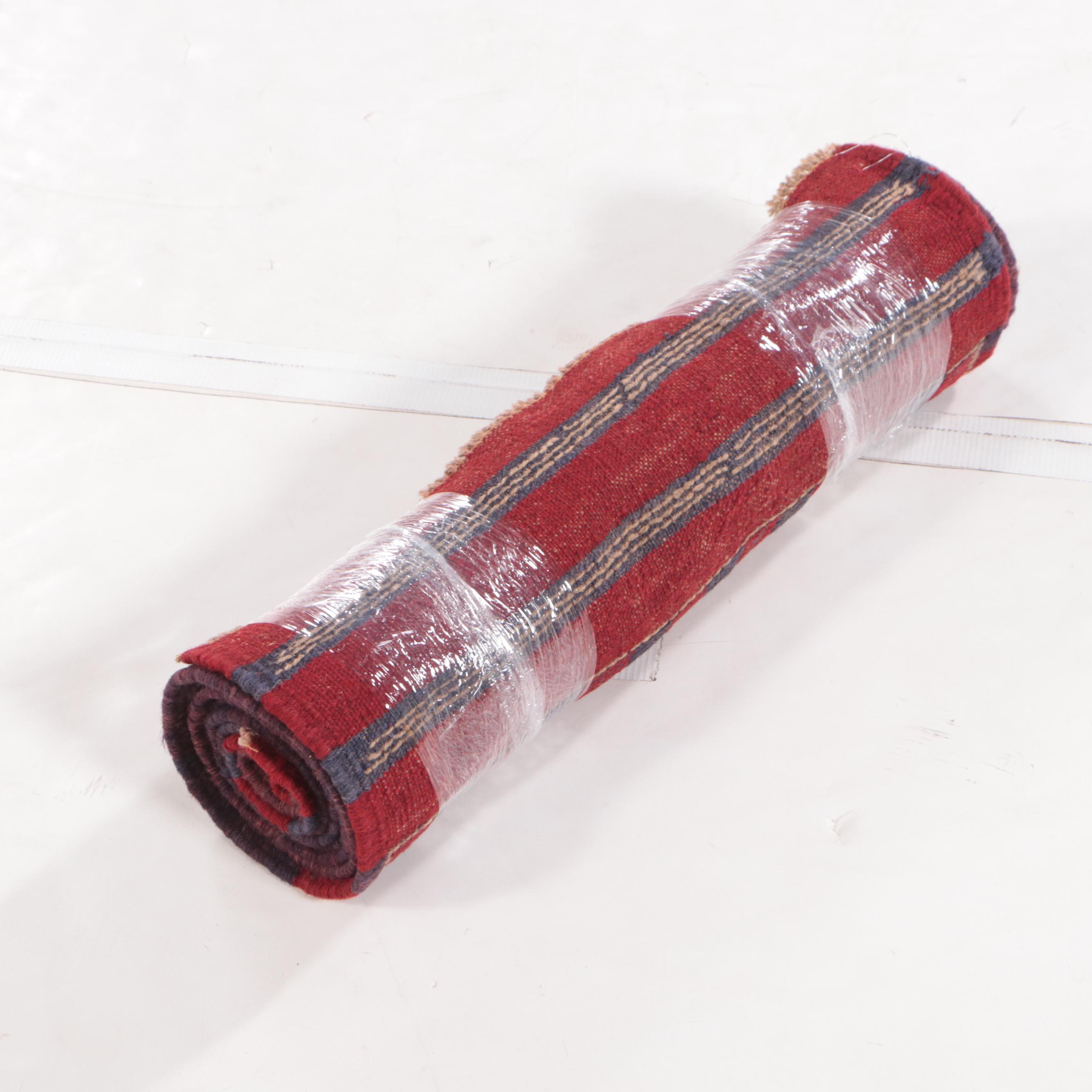 1'11 x 8' Hand-Knotted Afghan Mixed Technique Carpet Runner