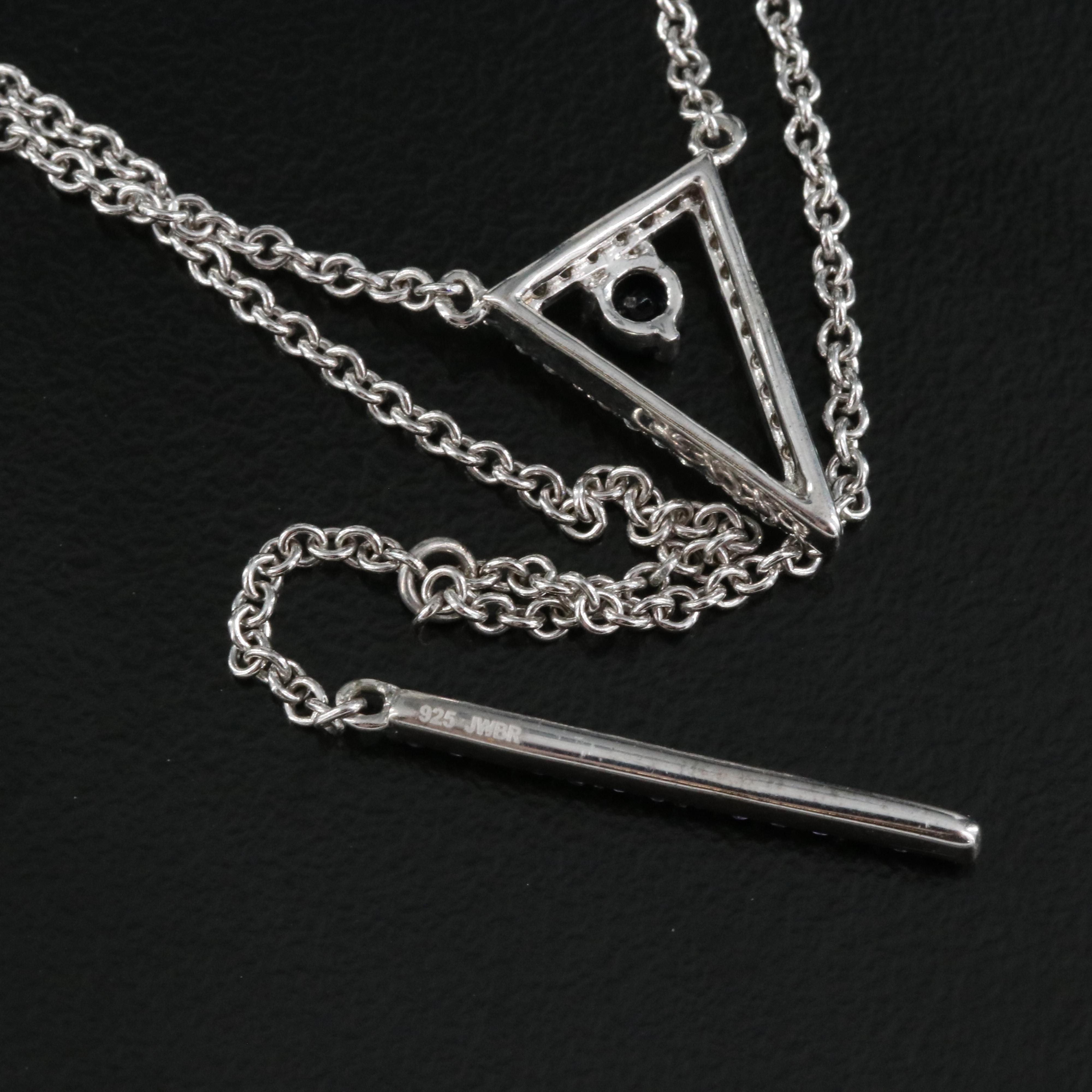 Sterling Sapphire and Amethyst Necklace