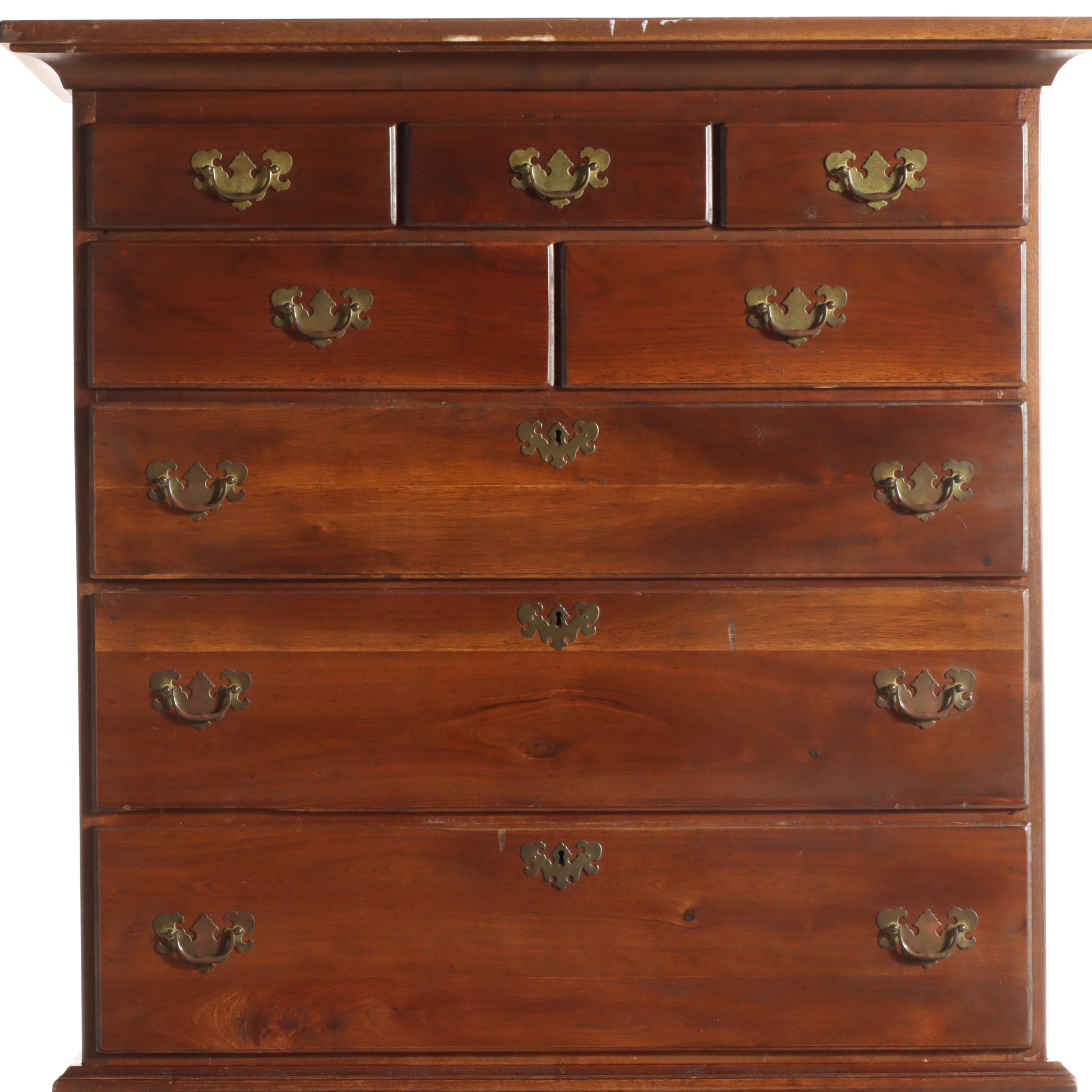 Federal Cherrywood and Hardwood Chest-on-Chest, 19th C and Restored
